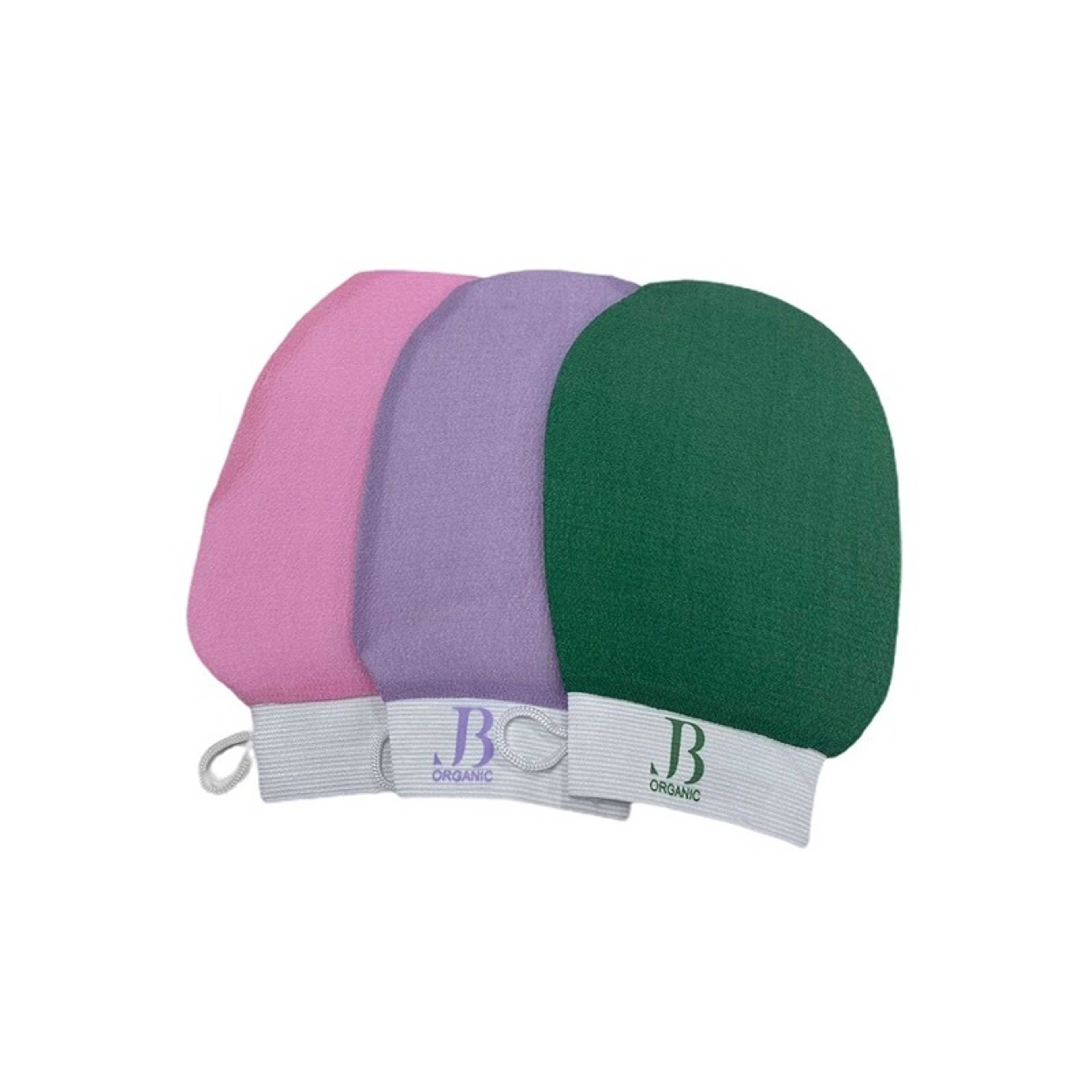 JB ORGANIC-3-Piece The Original Glove to Exfoliate The Body and Remove Dead Skin Multicolour - Product Main Image