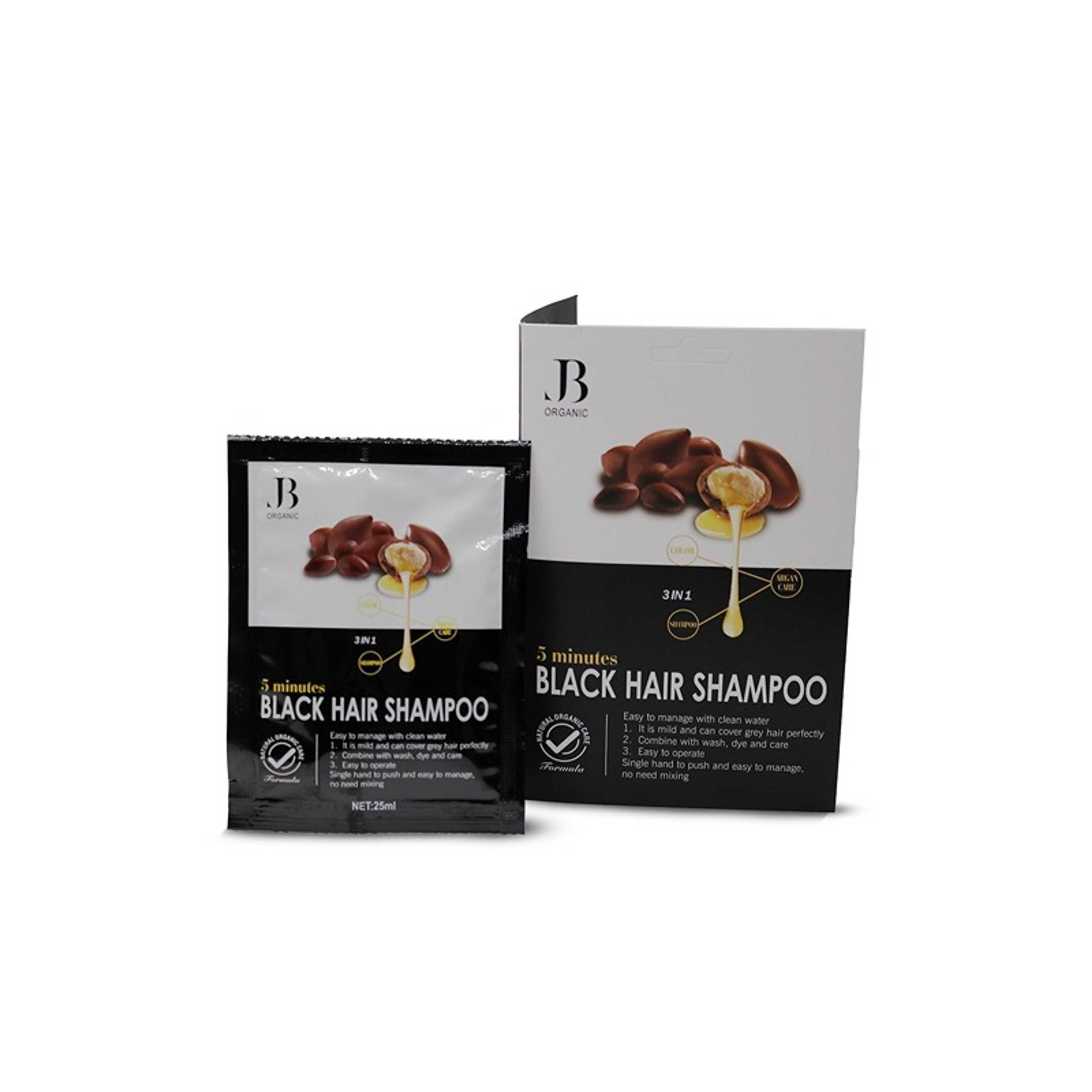 JB ORGANIC-Argan Oil  Hair color Shampoo Natural Black 25 ML - Product Main Image