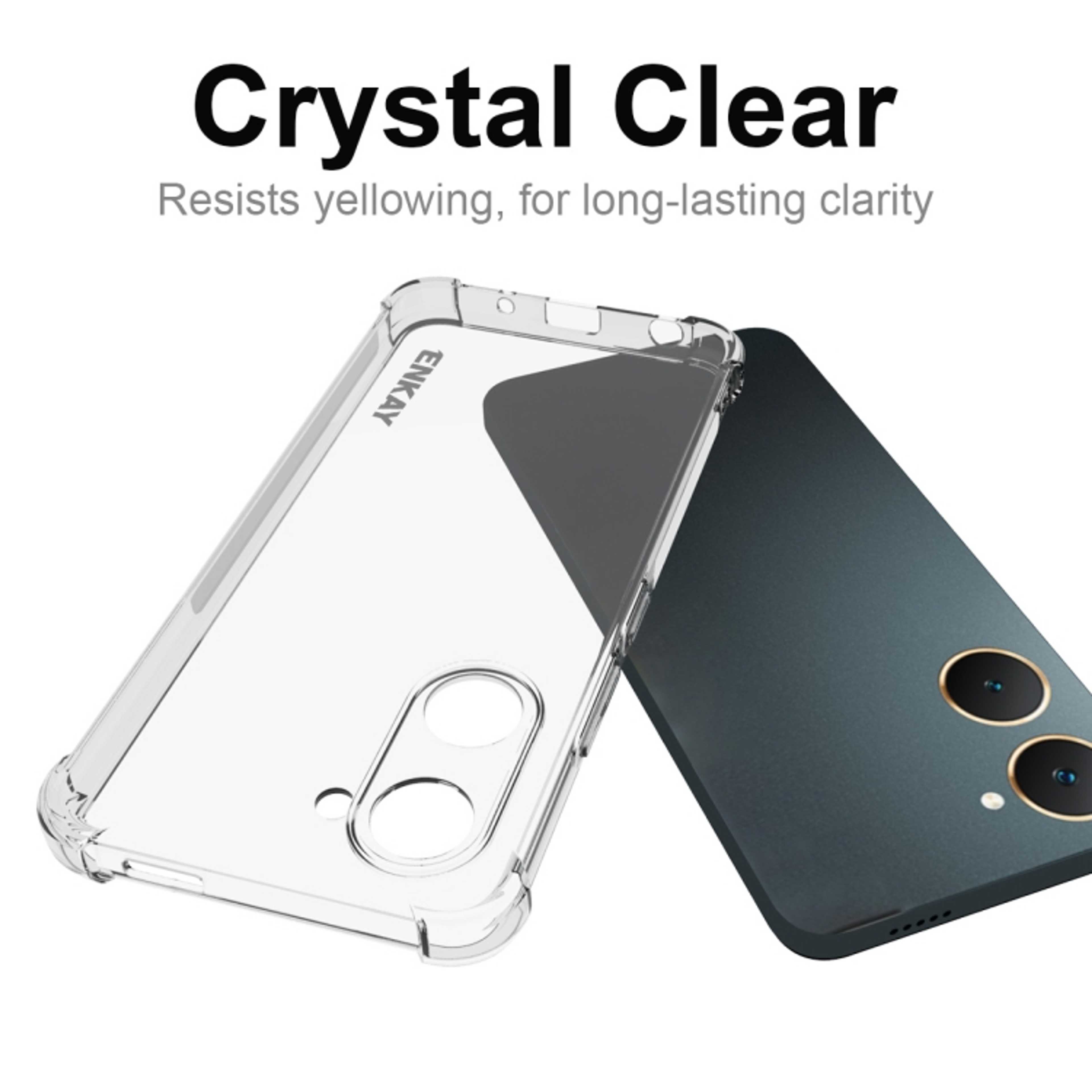 Vivo Y03 4G Back Cover Soft Clear Transparent Camera Protection Shockproof Phone Case