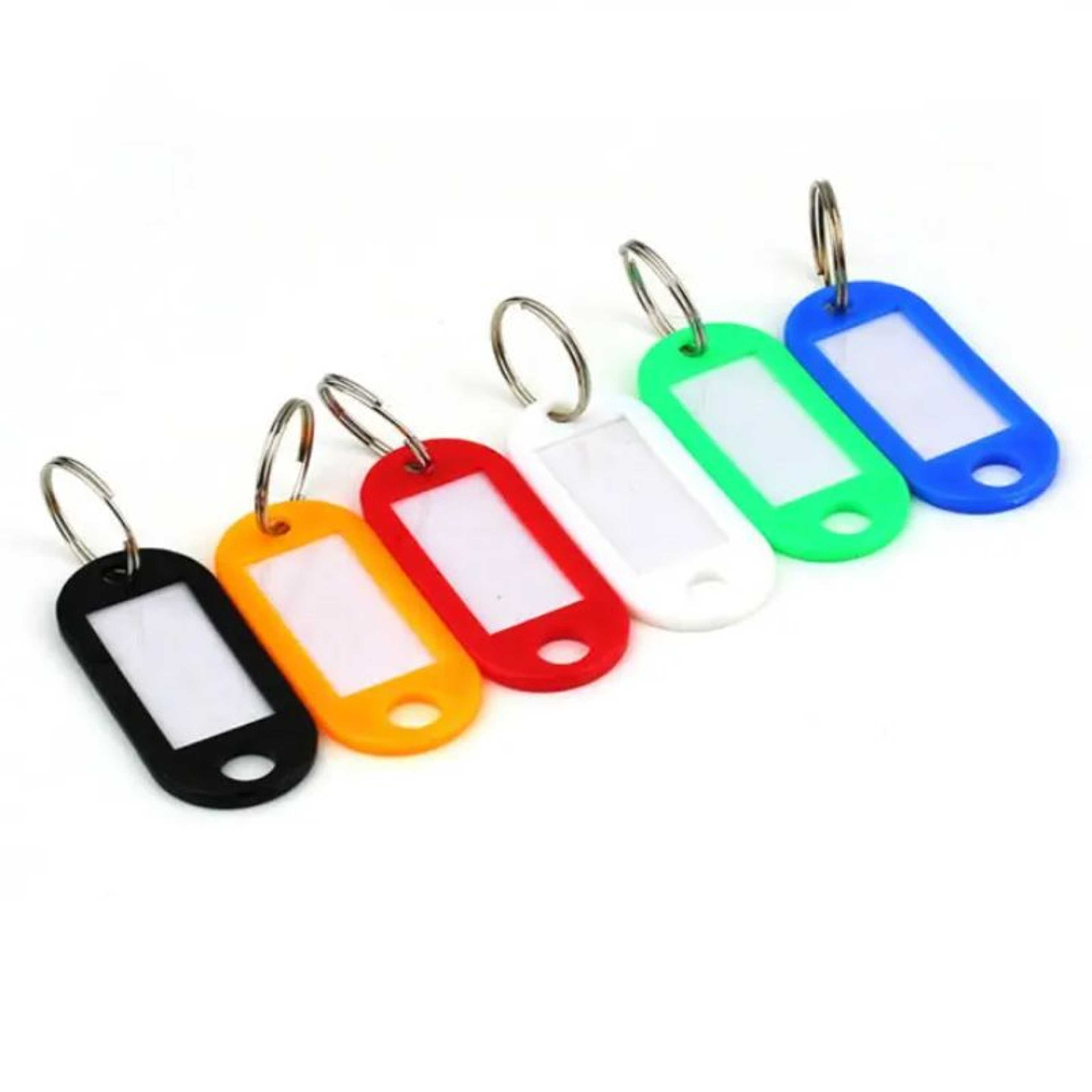 Pack of 10 - Name Tag Keychain Mix Colors Oval Shape Tag Key rings or key chains for hotel room numbers or multipurpose Stationary item