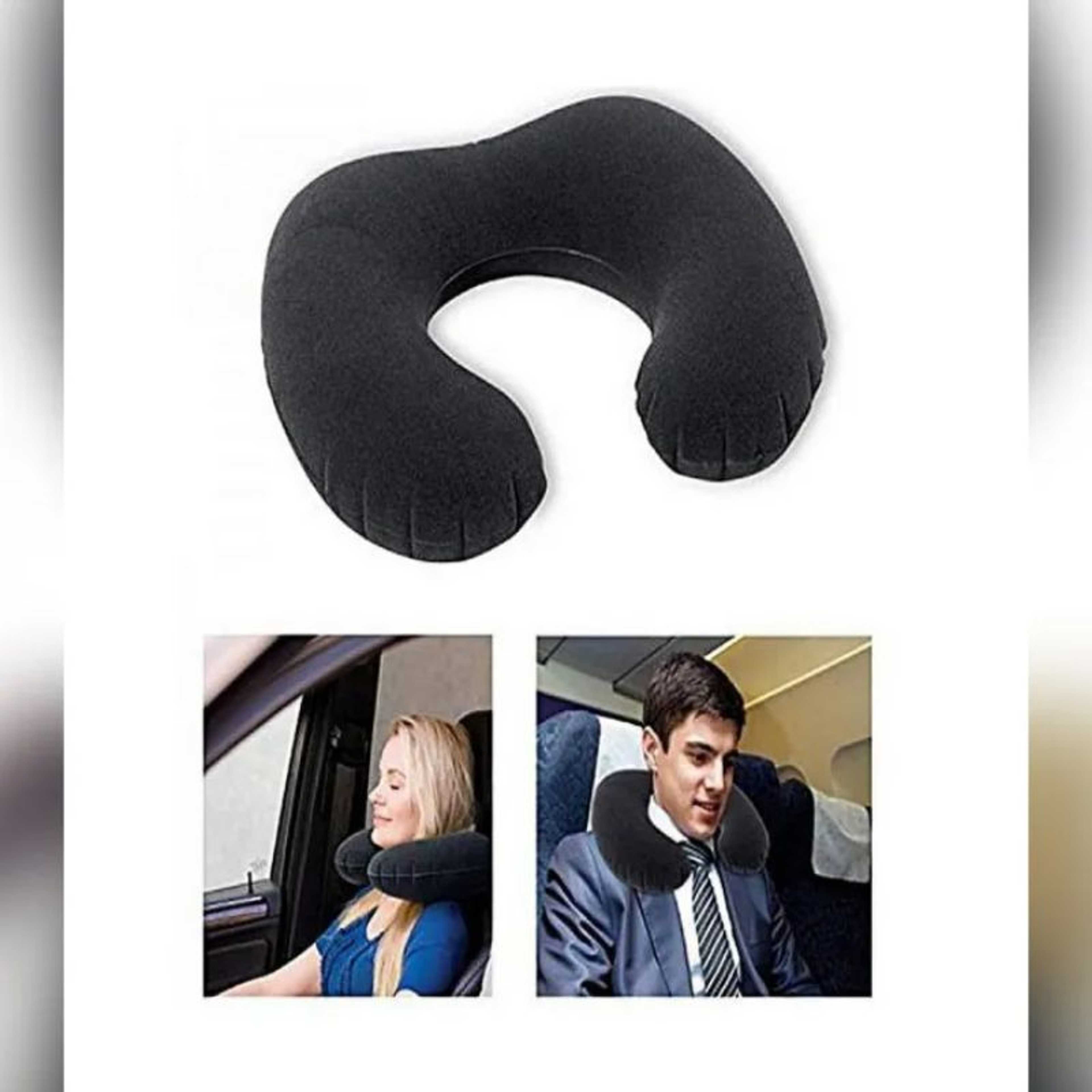 Intex Comfortable Car Air Neck Pillow For Travel - Black