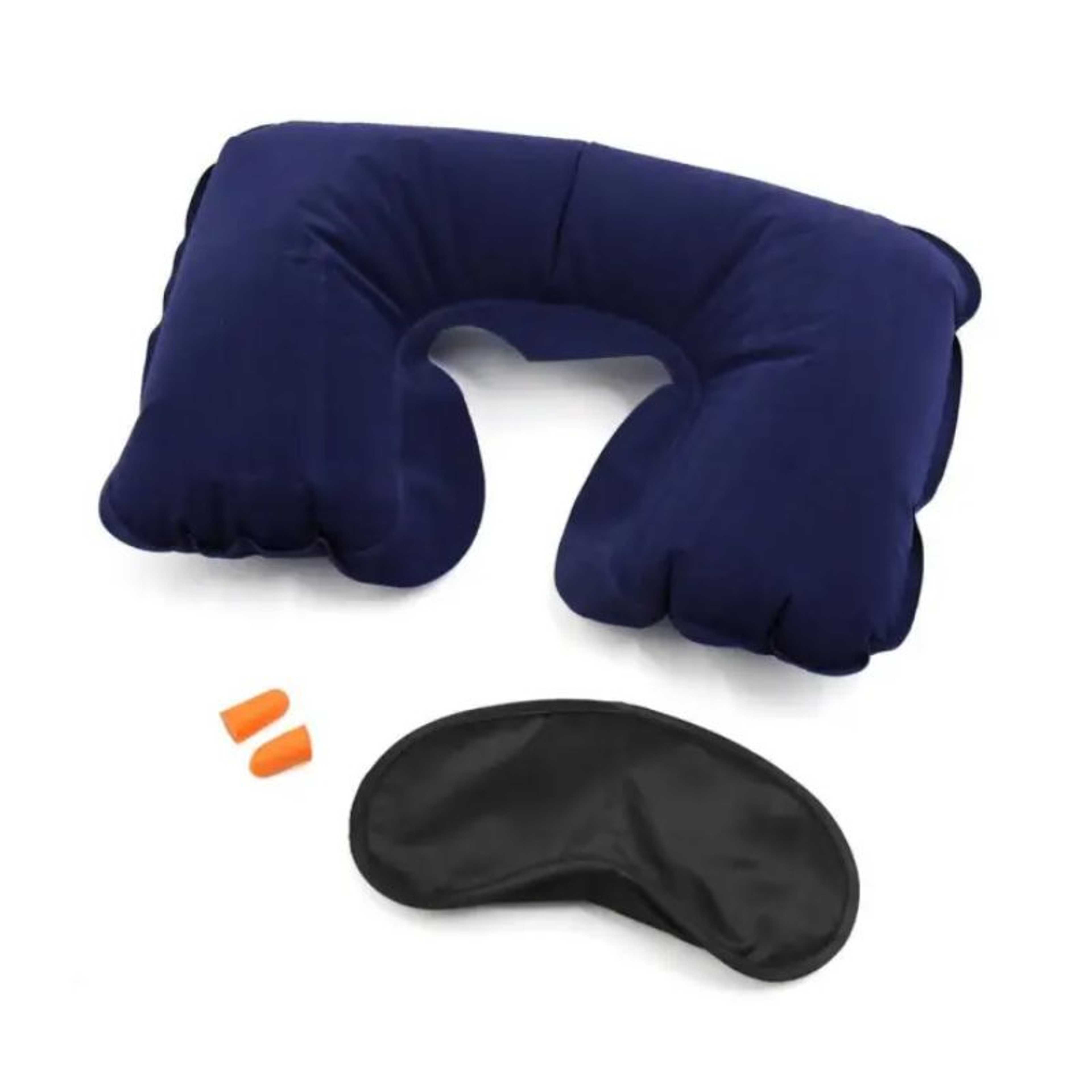 3 in 1 Travel Accessories Three Tourists Treasures Travelling Neck Pillow Earplug Blinder set
