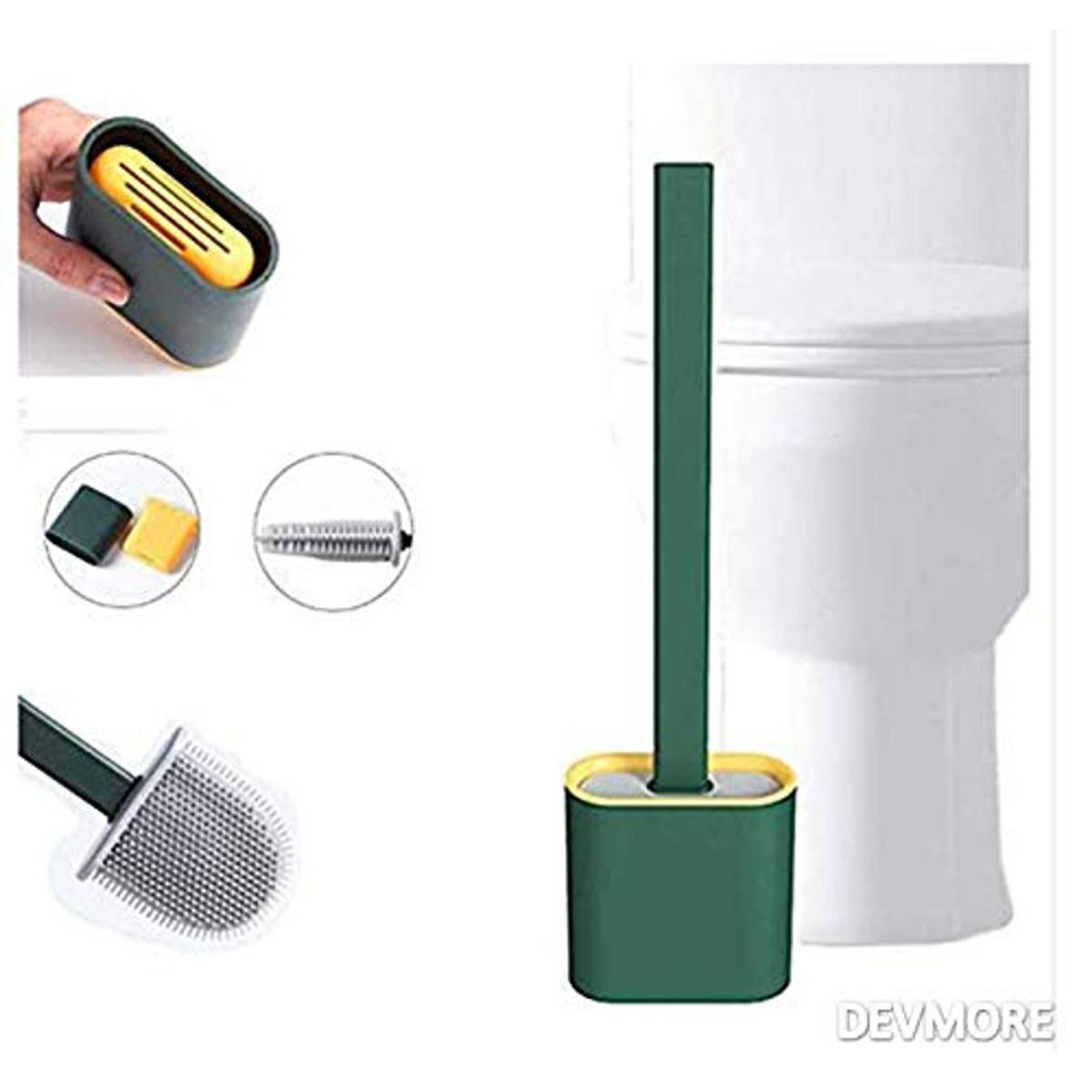 Silicone toilet brush with stand creative deep cleaning brush flexible bristles household