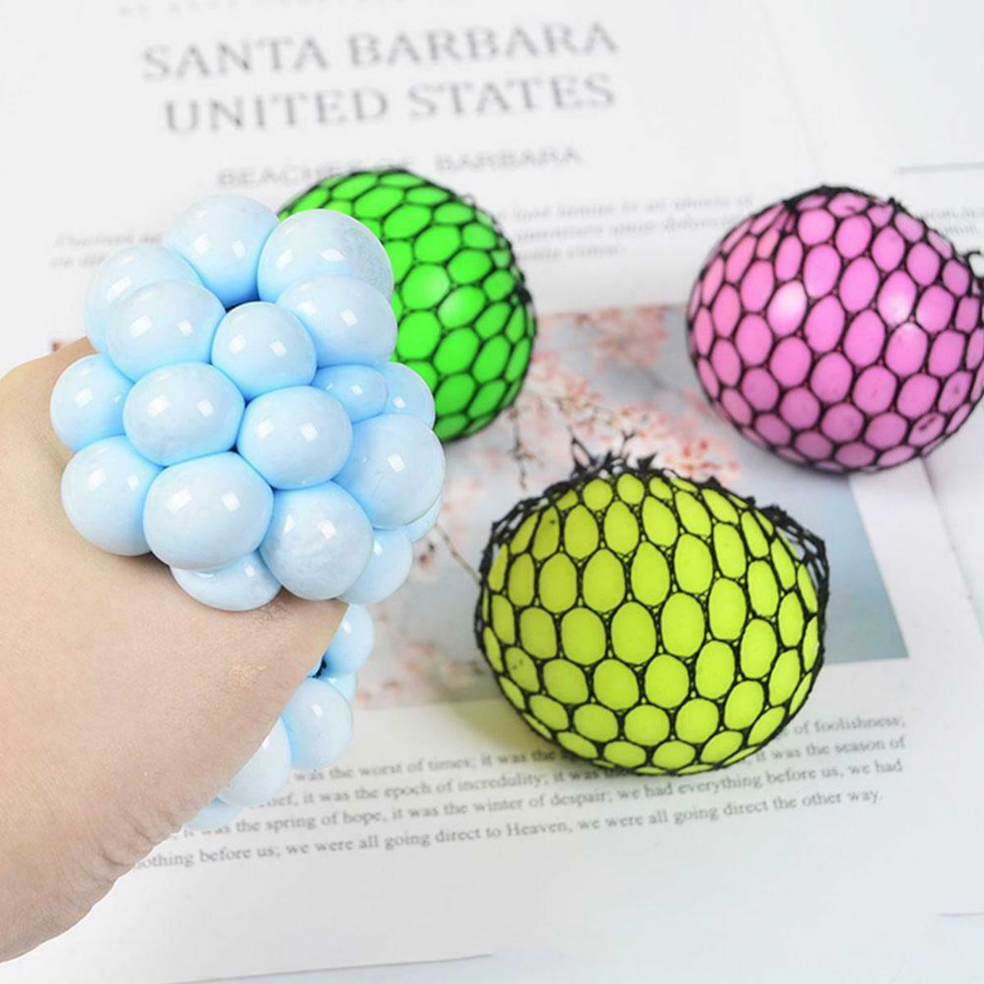 Magic Color Changeable Squishy Mesh Ball - Stress Release Toy - Toy for Kids - Stress Relief Ball Stress Relief Squeeze Grape Balls Relieve Pressure Balls