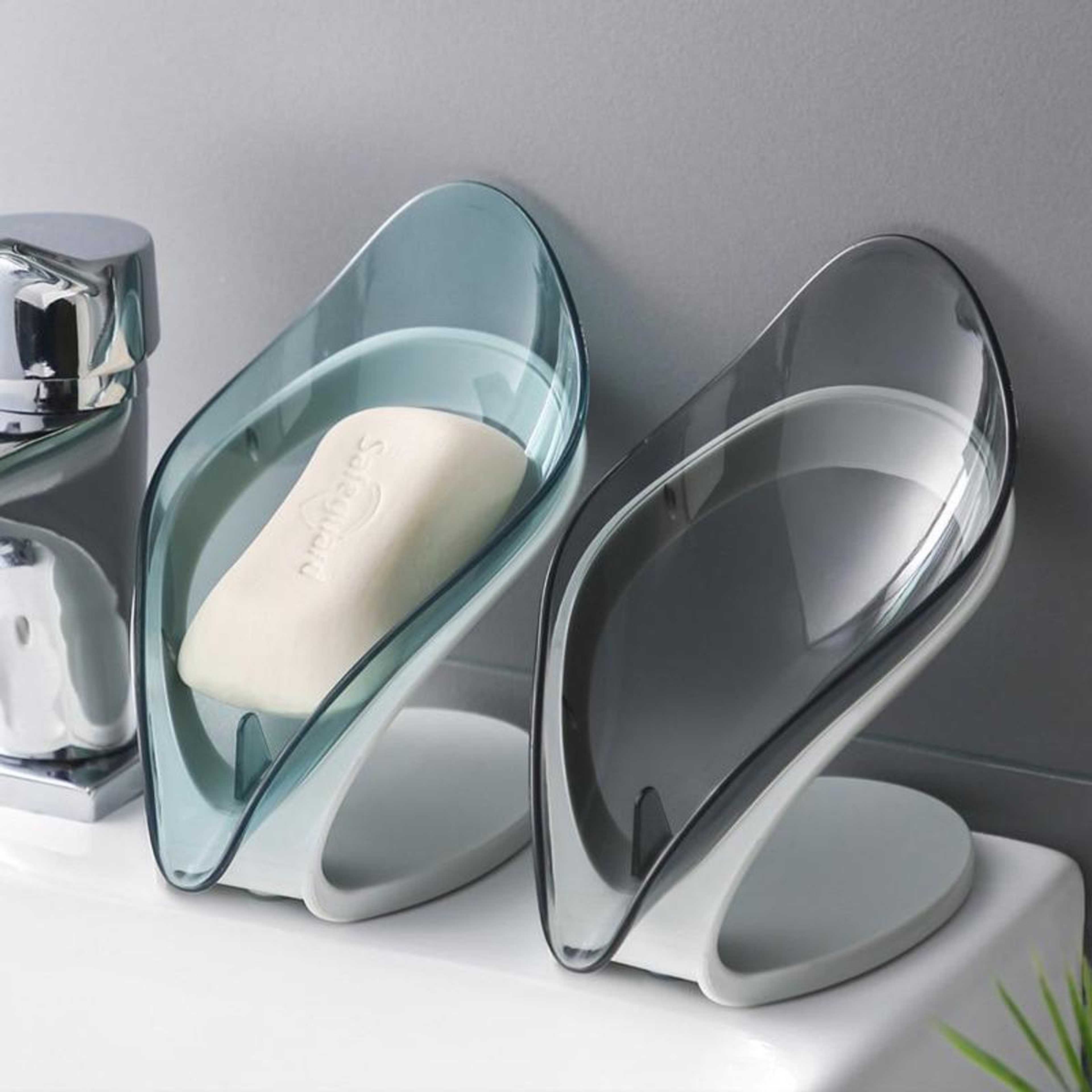 Soap dispenser leaf shape soap holder home decoration bathroom toilet accessories leaf soap dish kitchen accessories leaf soap holder magic soap holder smart soap holder, combo with scrubber liquid brush, pot holder, kitchen organizer basket, wardrobe