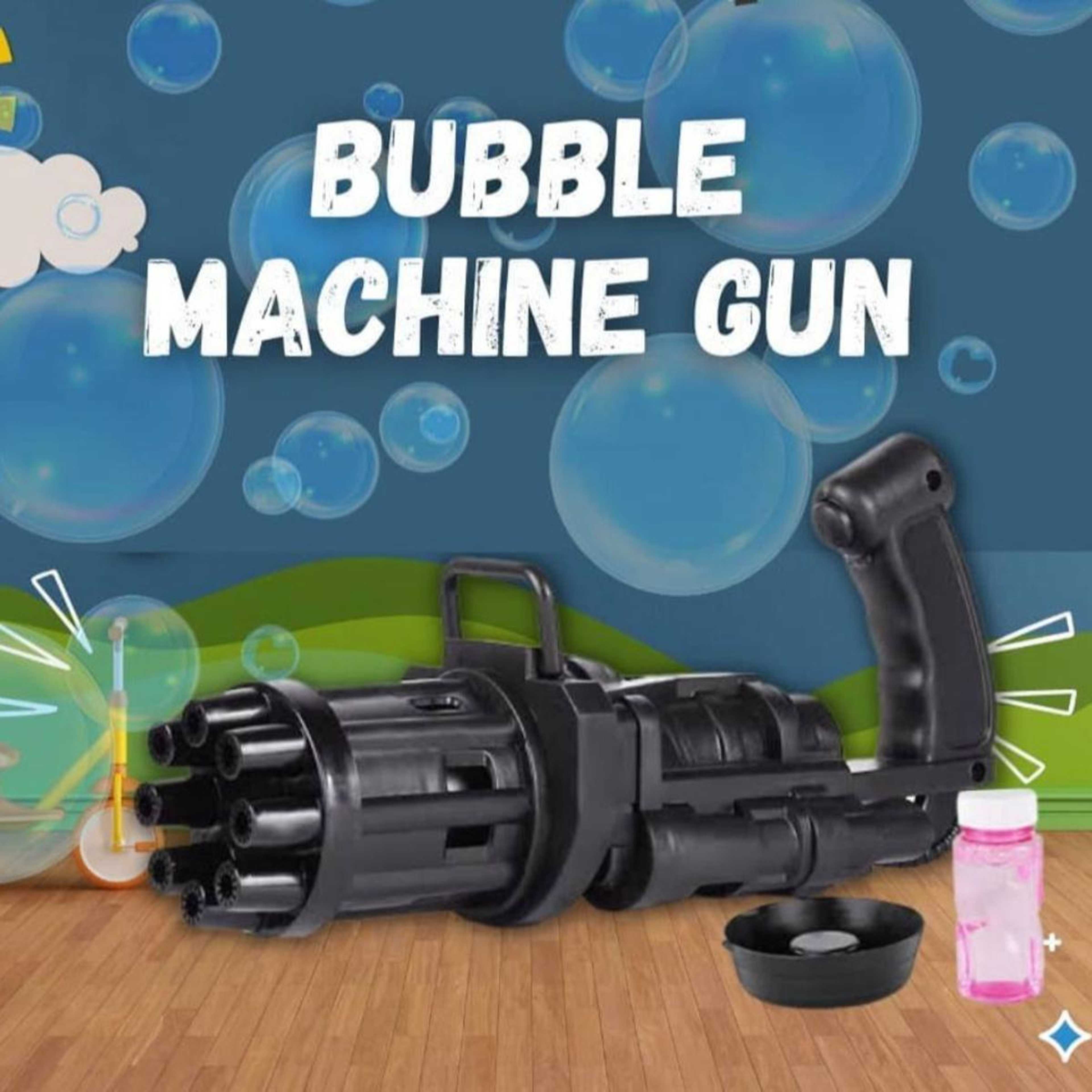 8-Hole Bubble Machine - Massive Bubble Gattler Toy With Bubble liquid for Kids - Automatic Electric Bubble Maker