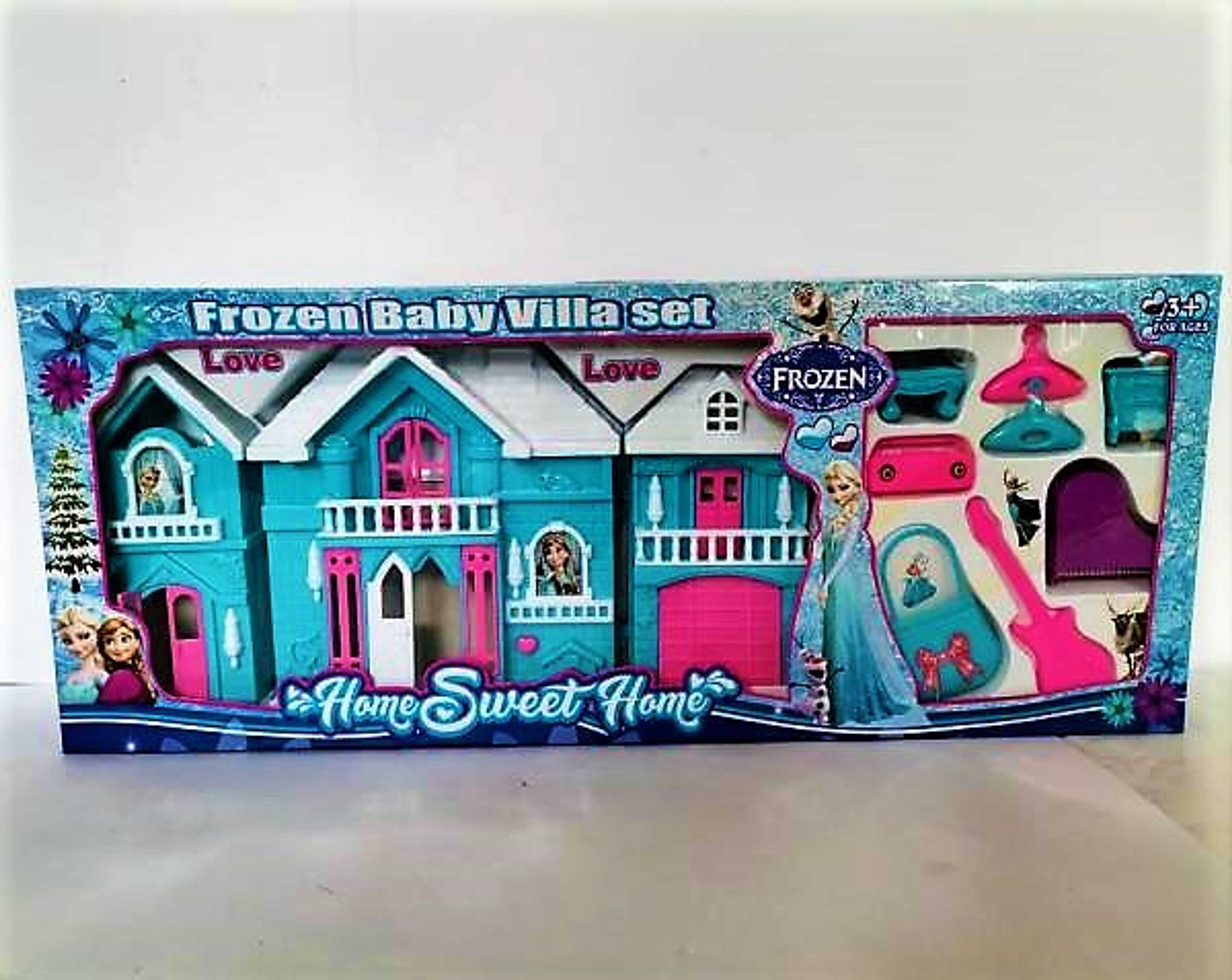 Frozen baby villa set doll house toy for girls Pink Doll House with Complete Set, Kids Play set for girls, Toys For Children, Kids Home onesta goods DD20