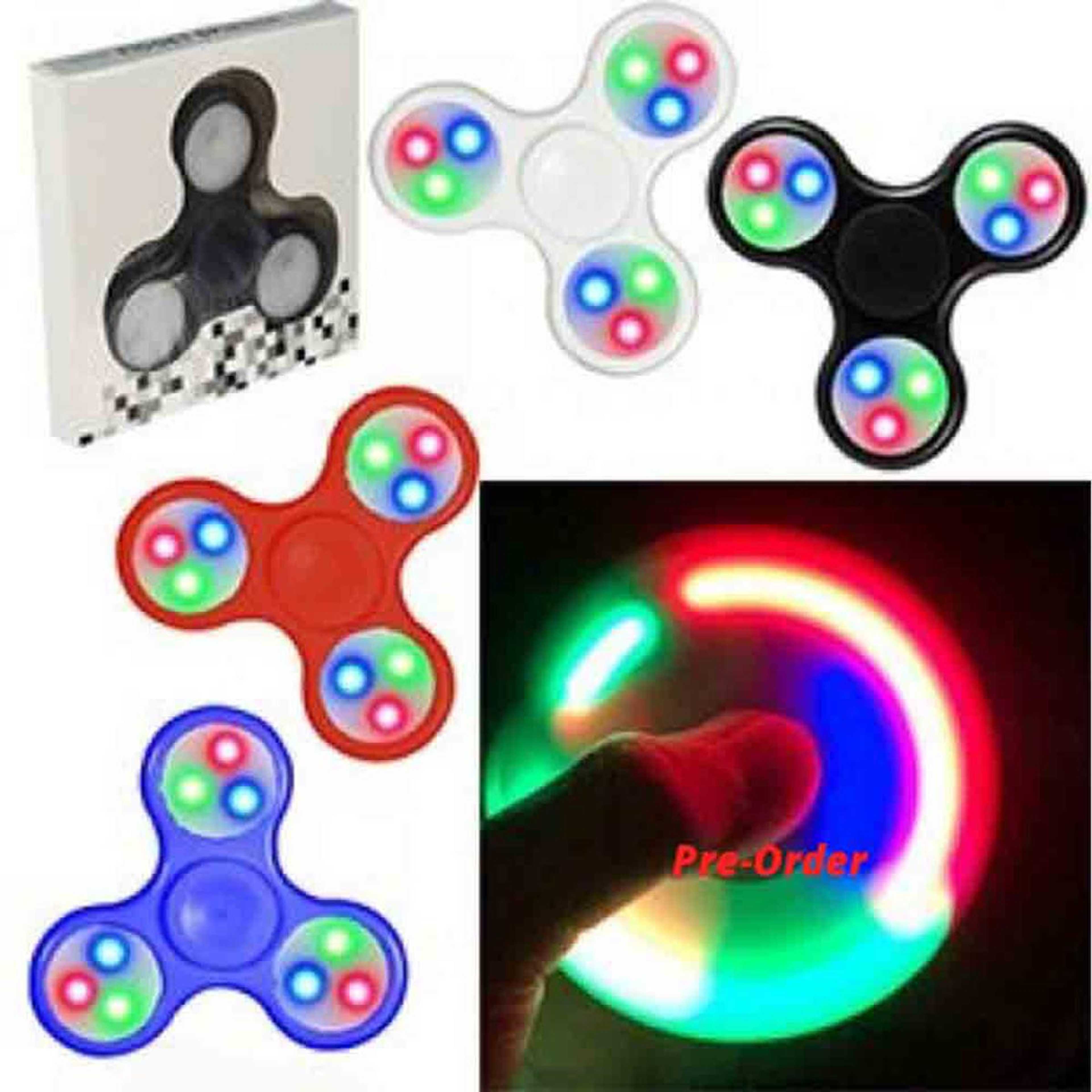 LED Fidget Spinner – Led Light Up Hand Figrol Spinner Amazing Look in the Dark - 3 Side Pattern Design -