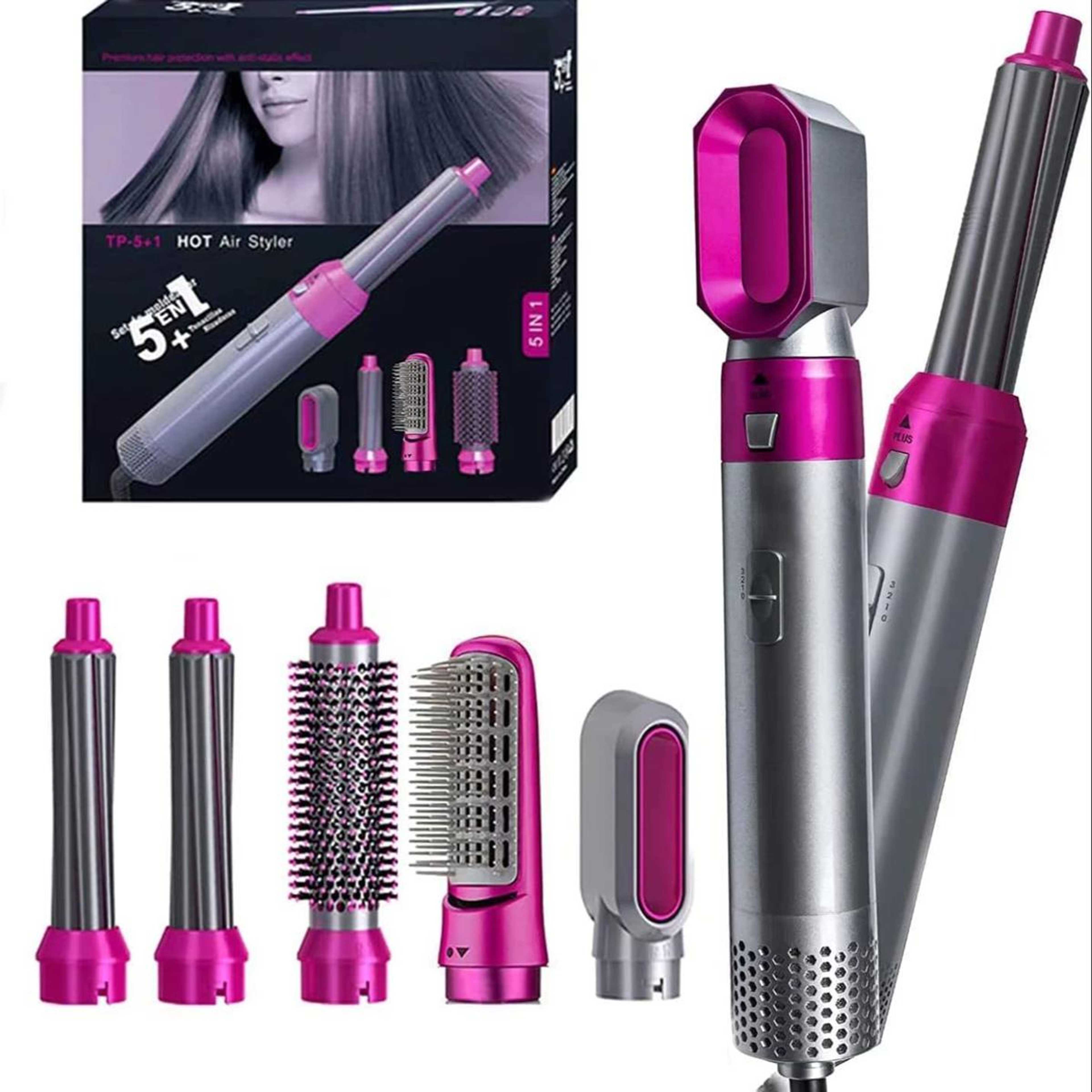 5 in 1 Hair Dryer Brush with Hair Volumizer,Hot Air Brush,Scalp Massager,Curler and Straightener for Women Hair Styling