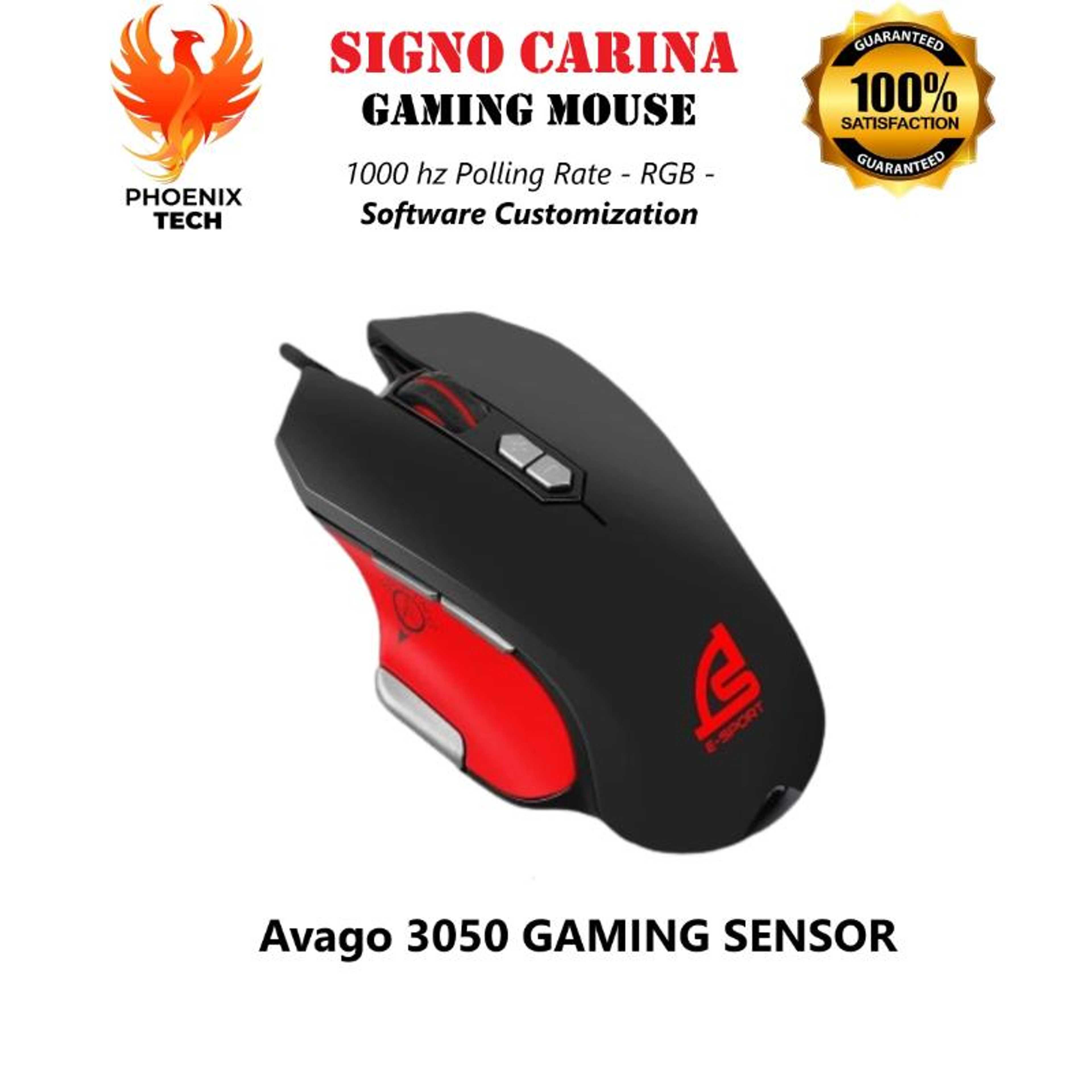 SIGNO Carina USB Gaming Mouse Wired Ergonomic Design 16.8 Million RGB Lighting Real 1000-4000 DPI 6 Programmable Bottons PC And MAC For Windows 7/8/10/VISTA (GM-917)