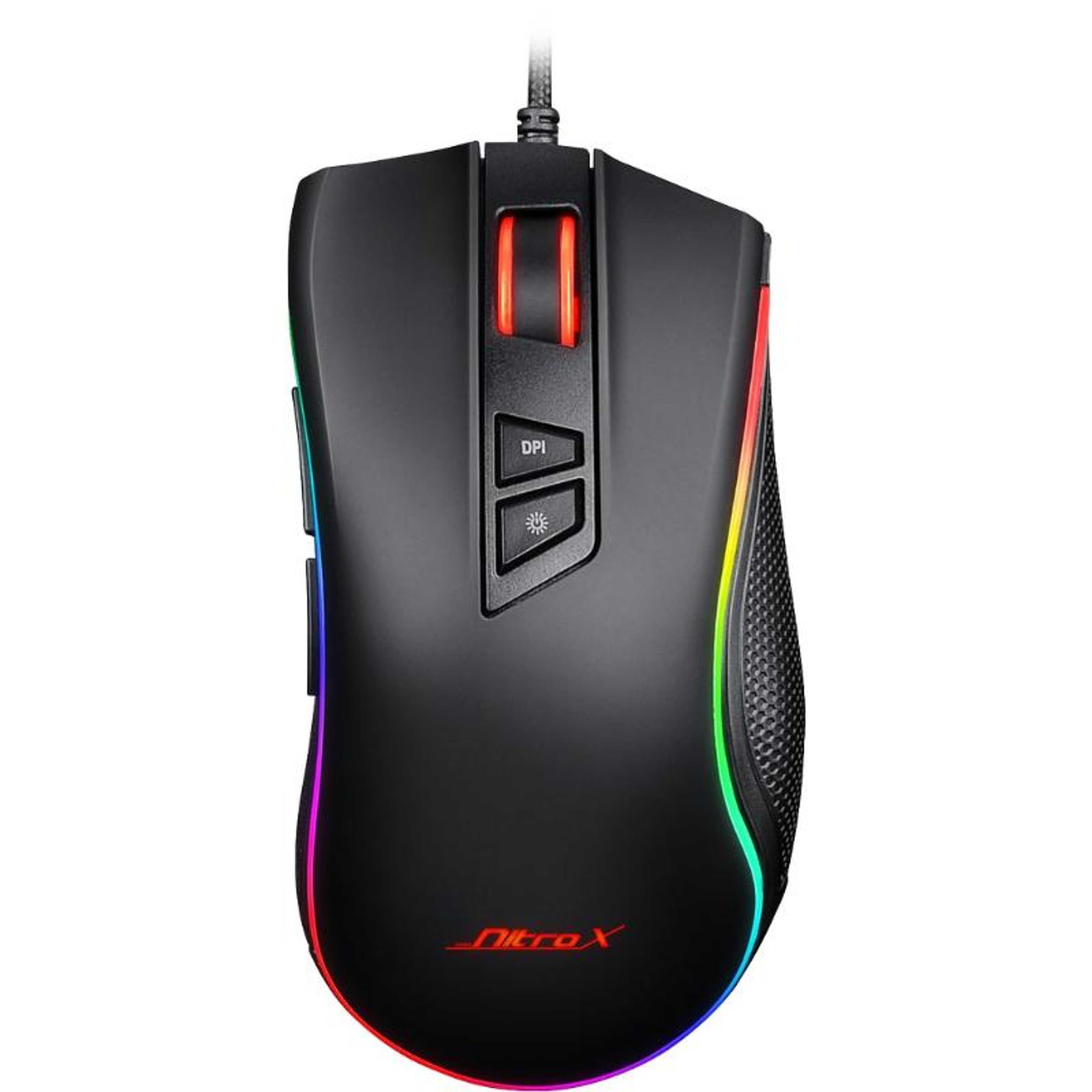 Nitrox GT-300+ Pro Gaming Gear- RGB Gaming Mouse -Avago 3050 Gaming Sensor -1000hz Polling rate -Software Customization