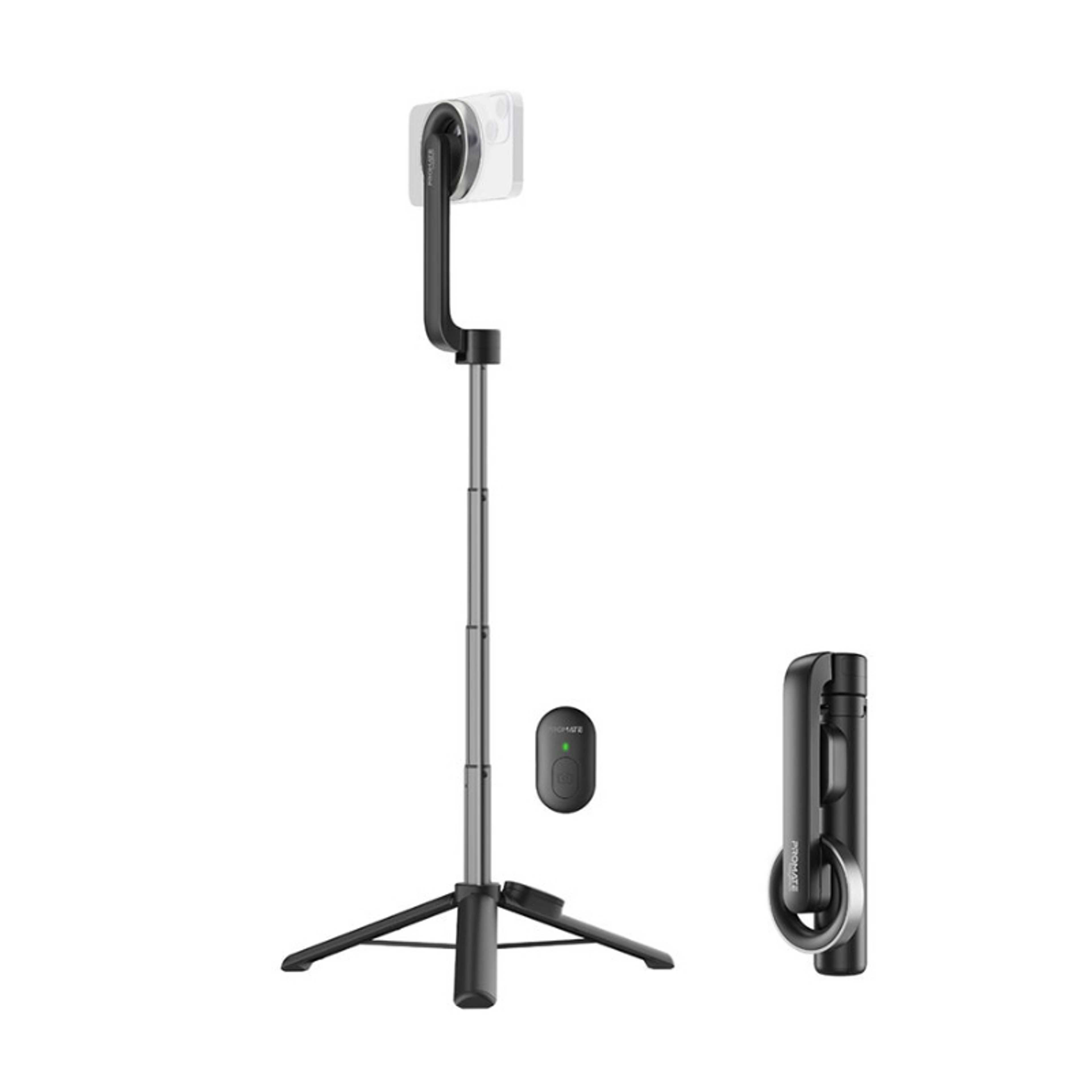 Extendable MagSafe Selfie Stick Stand With Foldable Tripod Stand Built-In Bluetooth Remote Controller Black - Product Main Image