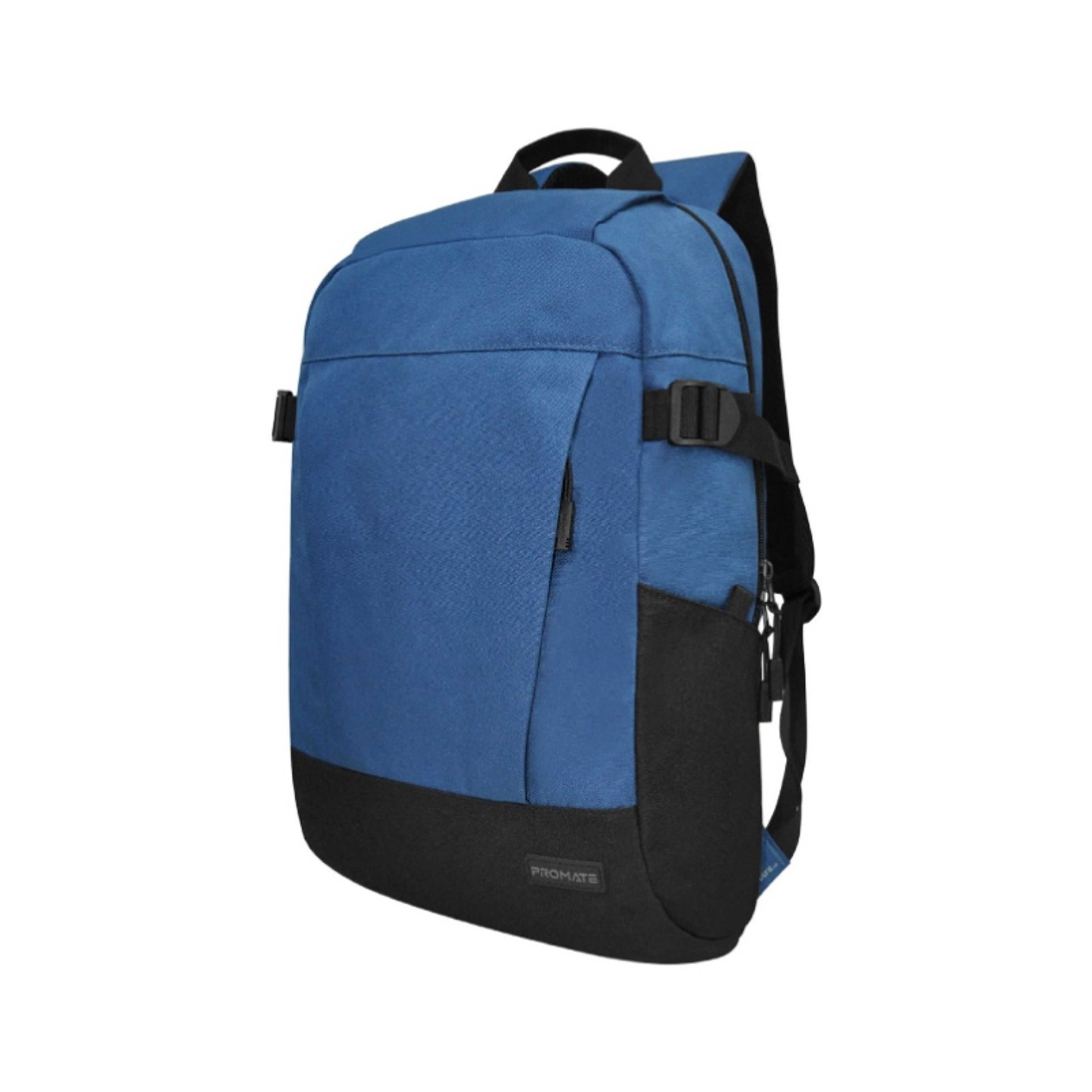 Promate Travel Laptop Backpack, Durable Lightweight 15.6-inch Laptop Bag with Quick Access Side Pockets, Spacious Large Compartments, for Laptop, Tablets, Birger.Blue - Product Main Image