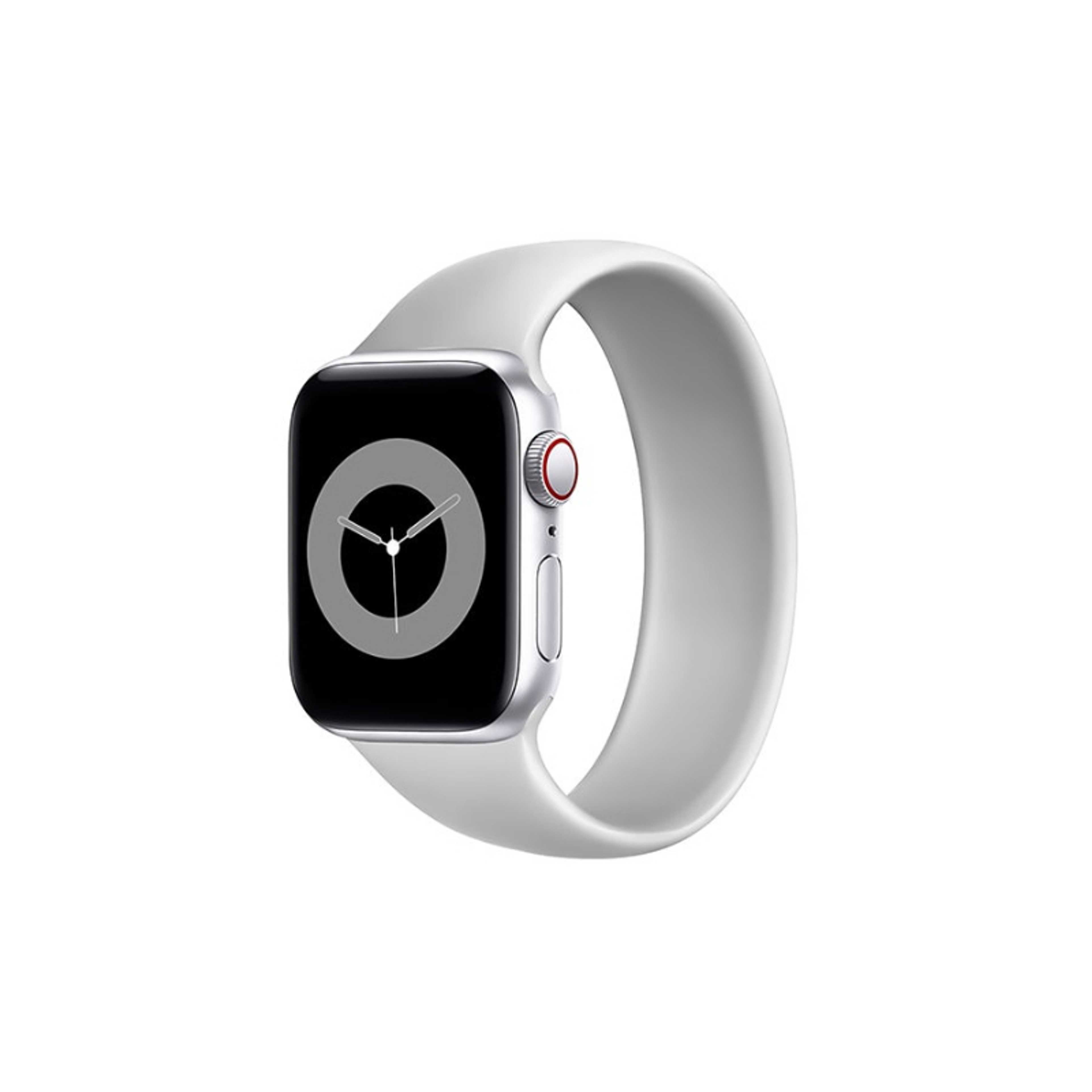 Solo Loop Strap for Apple Watch 38mm/40mm, Durable Stretchy Silicone Loop Sport Wristband With Sweat-Proof Design For Apple Watch Series 1, 2, 3, 4, 5, 6, SE, Size-Small, Loop-40S Grey - Product Main Image
