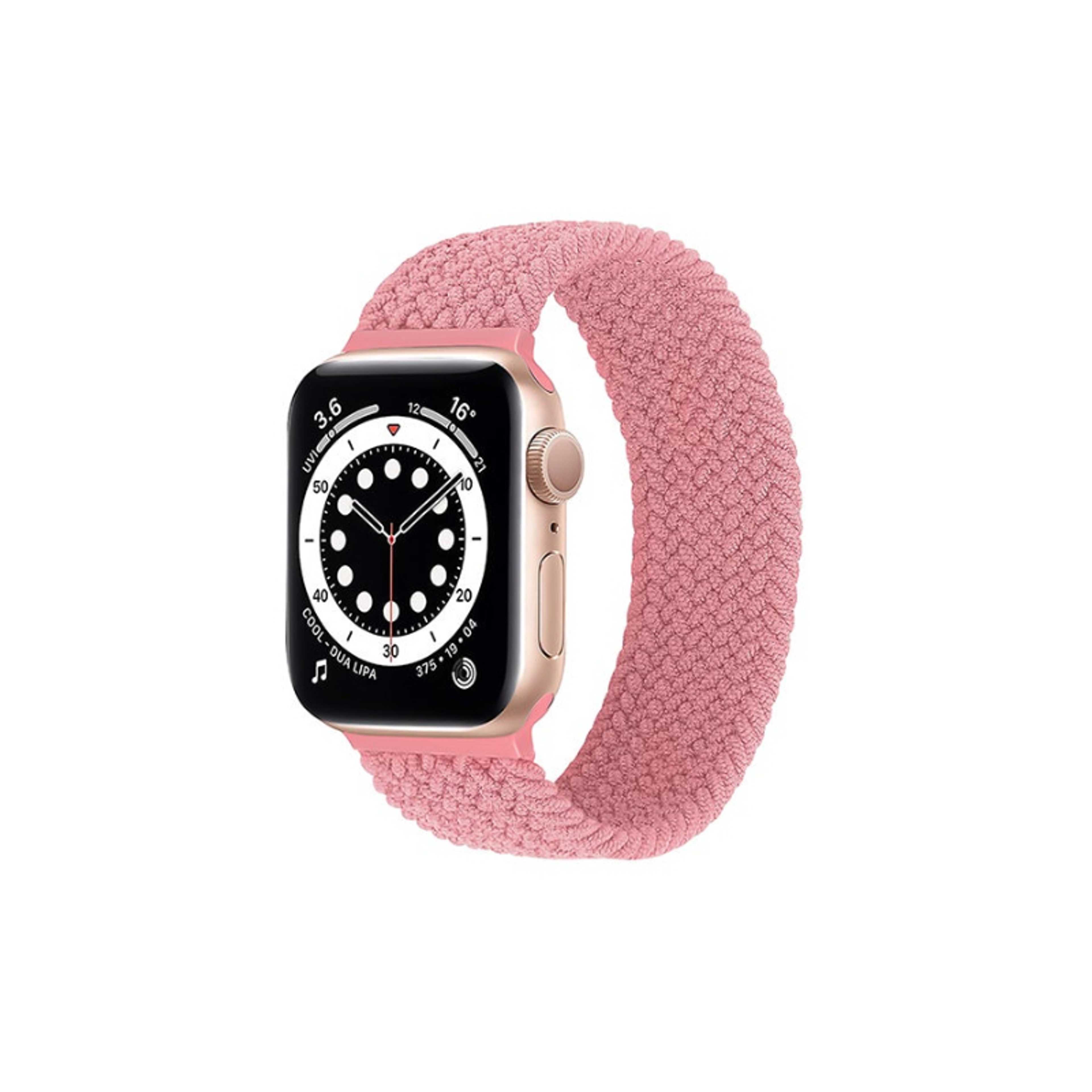 Solo Loop Nylon Braided Strap for Apple Watch 38mm/40mm, Soft Stretchable Replacement Wristband With Secure Fit For Apple Watch Series 1,2,3,4,5,6,SE, Size-XL, Fusion-40XL Pink - Product Main Image