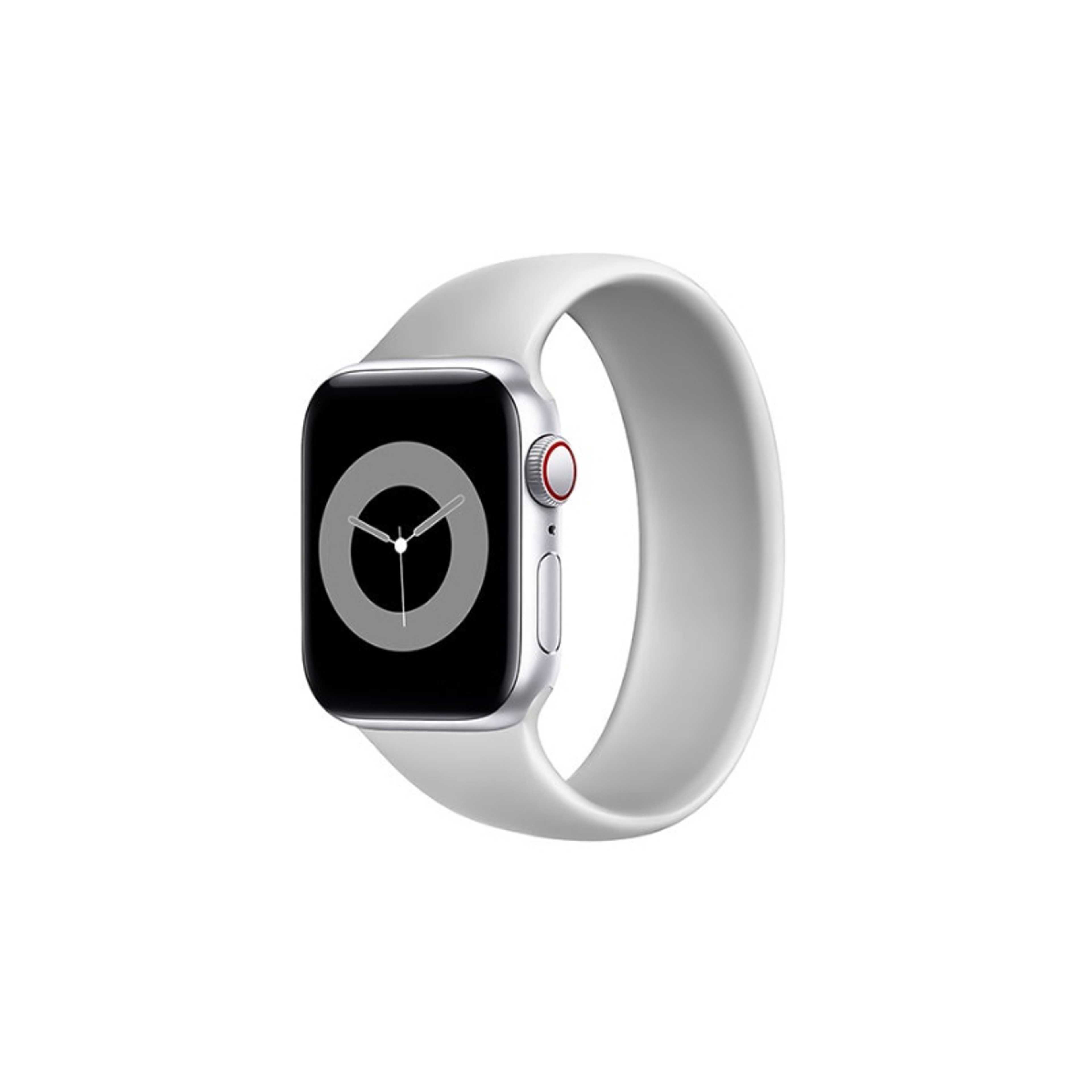 Solo Loop Strap for Apple Watch 38mm/40mm, Durable Stretchy Silicone Loop Sport Wristband with Sweat-Proof Design for Apple Watch Series 1, 2, 3, 4, 5, 6, SE, Size-Large, Loop-40L Grey - Product Main Image