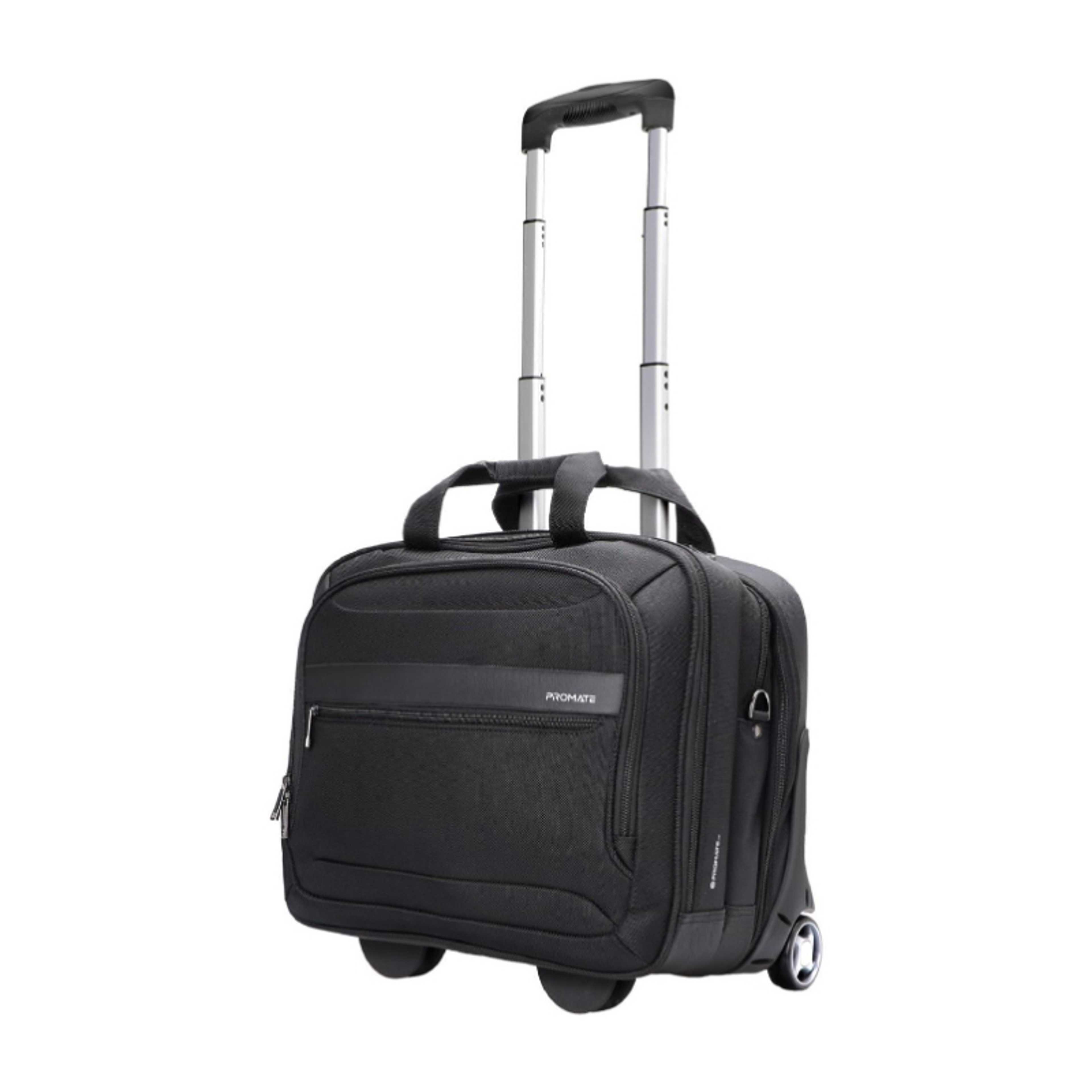 Promate Laptop Trolley Bag, Water Resistance 16-inch Laptop Bag with Shoulder Strap, Multiple Large Compartments, Durable Wheels and Lightweight design for Laptop, Tablets, Persona-TR - Product Main Image