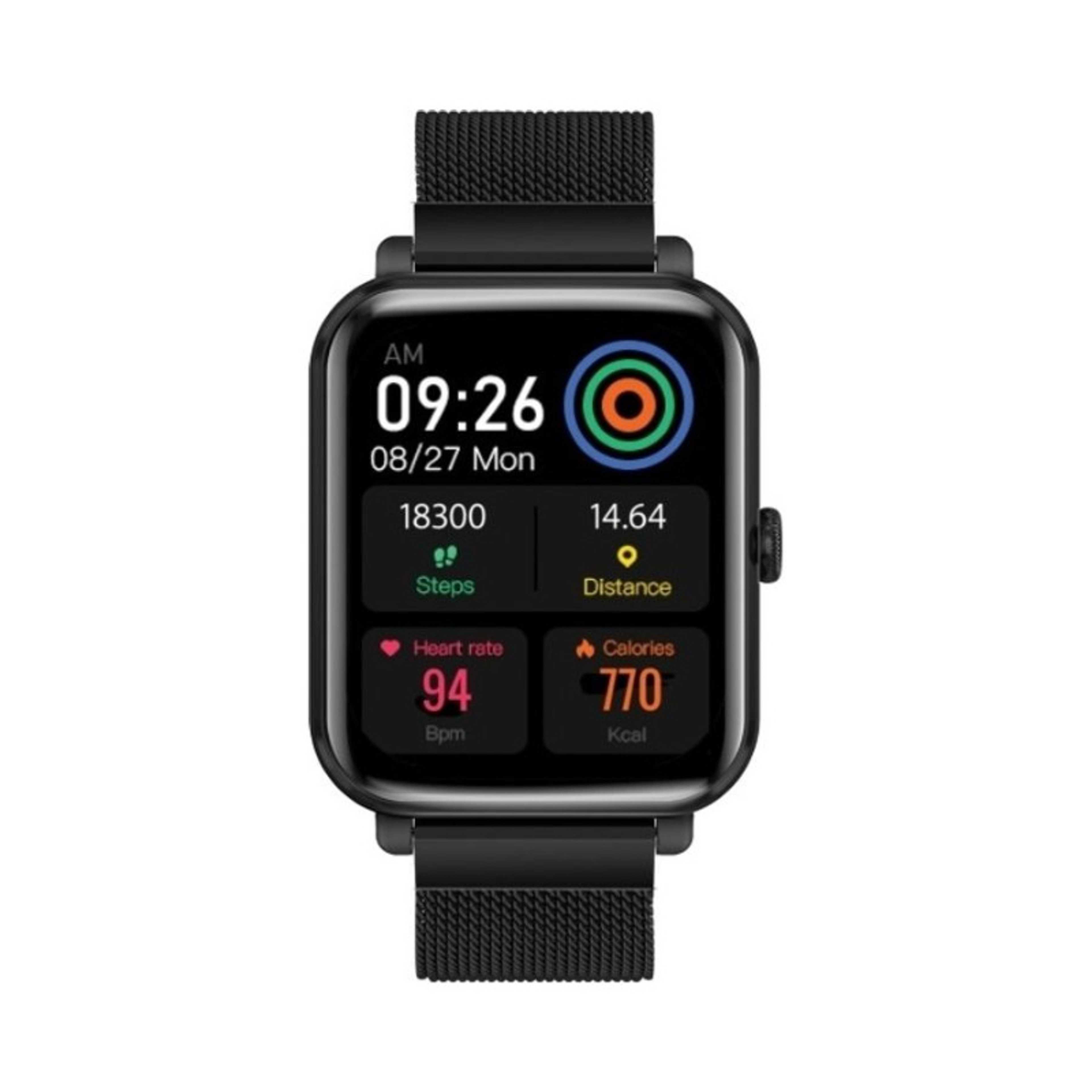 Bluetooth 5.3 Health and Fitness Tracker with Media Storage, 1.78 AMOLED Display, 20 Day Battery Life, 37 Sports Modes and IP68 Water Resistance for iPhone 14, Galaxy S22, ProWatch-M18 BLACK - Product Main Image