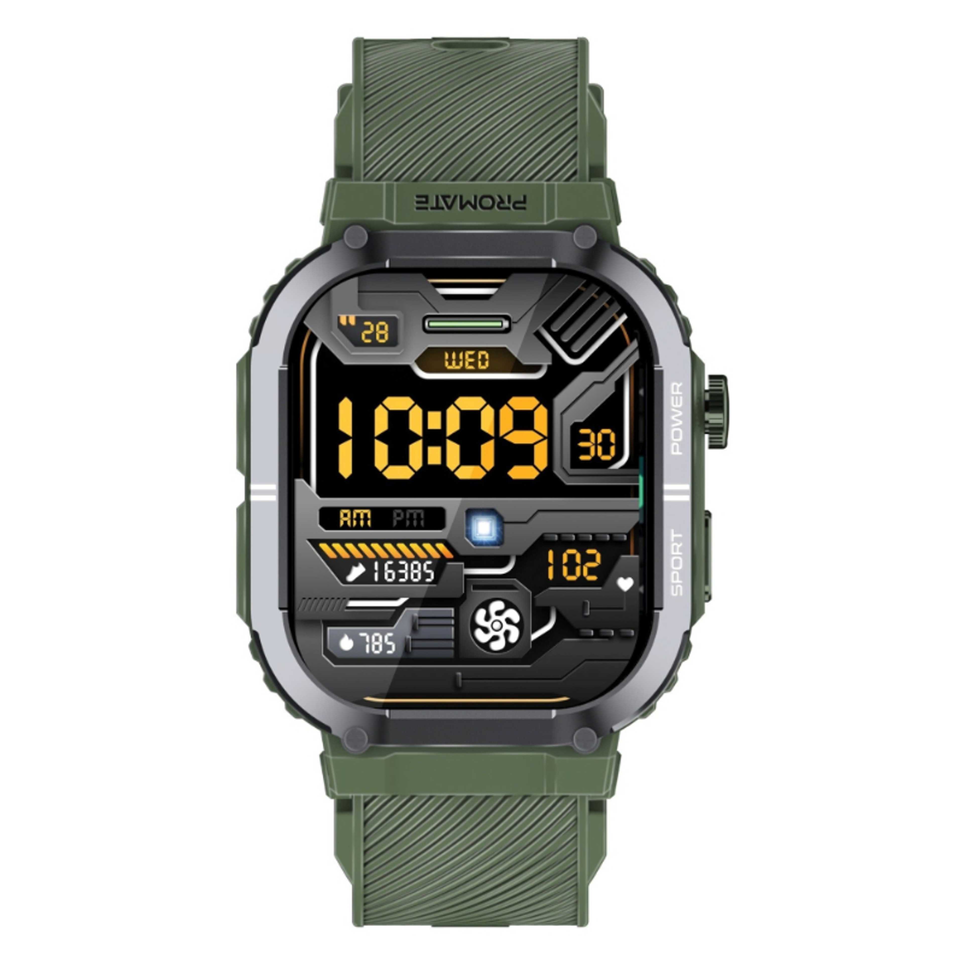 Smartwatch Designed for athletes to withstand tough conditions, SportFit™ technology and Bluetooth connectivity, supports 100+ sports modes, with up to 10 days of battery life Green - Product Main Image