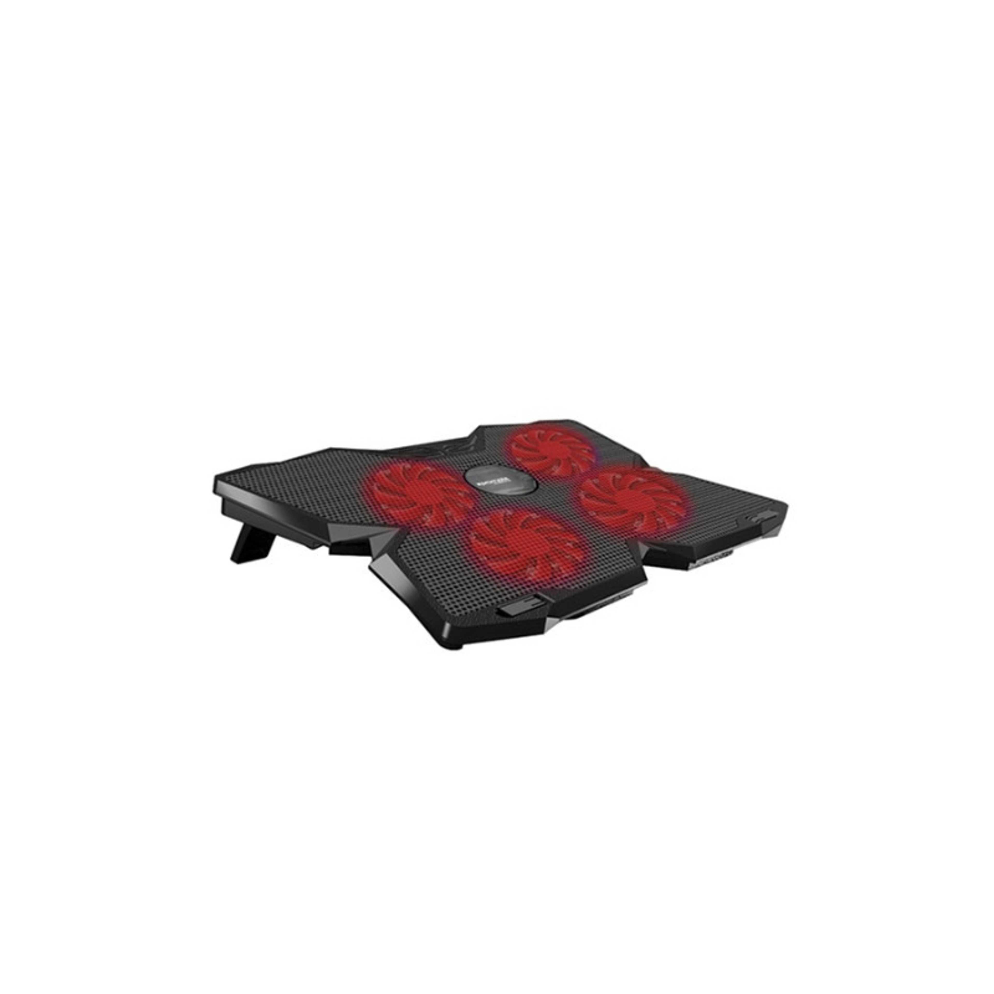 Gaming Laptop Wired Cooling Pad, Ergonomic High-Speed Laptop Cooling Pad with 4 Silent Cooling Fan, Dual USB Port, Adjustable Height, LED Speed Display, Cable Organizer and Ani-Slip Grip for Laptops up to 17 Inch - Product Main Image