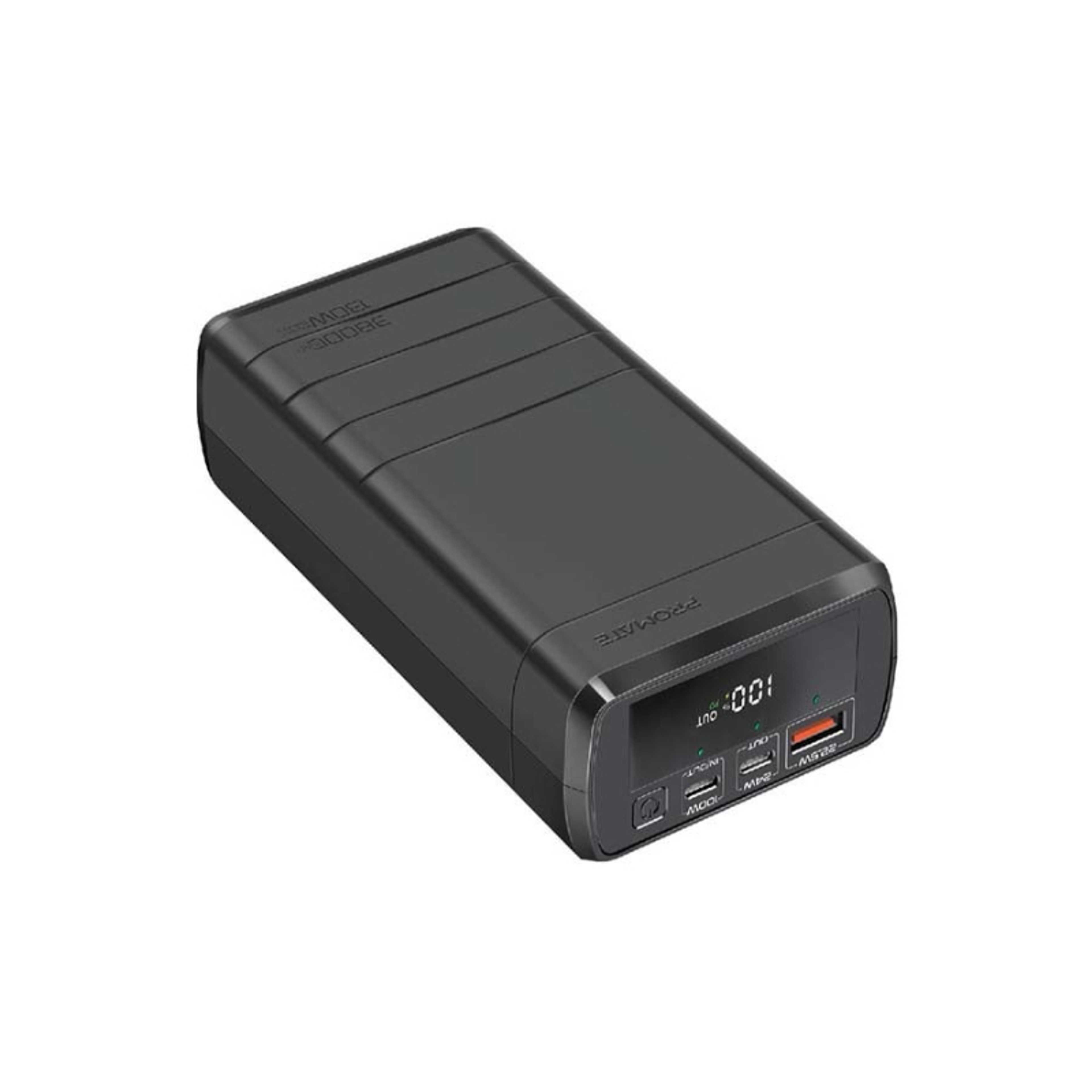 38000mAh Quick Charging Power Bank With 130W USB-C PD And 22.5W Qualcomm Quick Charge 3.0 Black - Product Main Image
