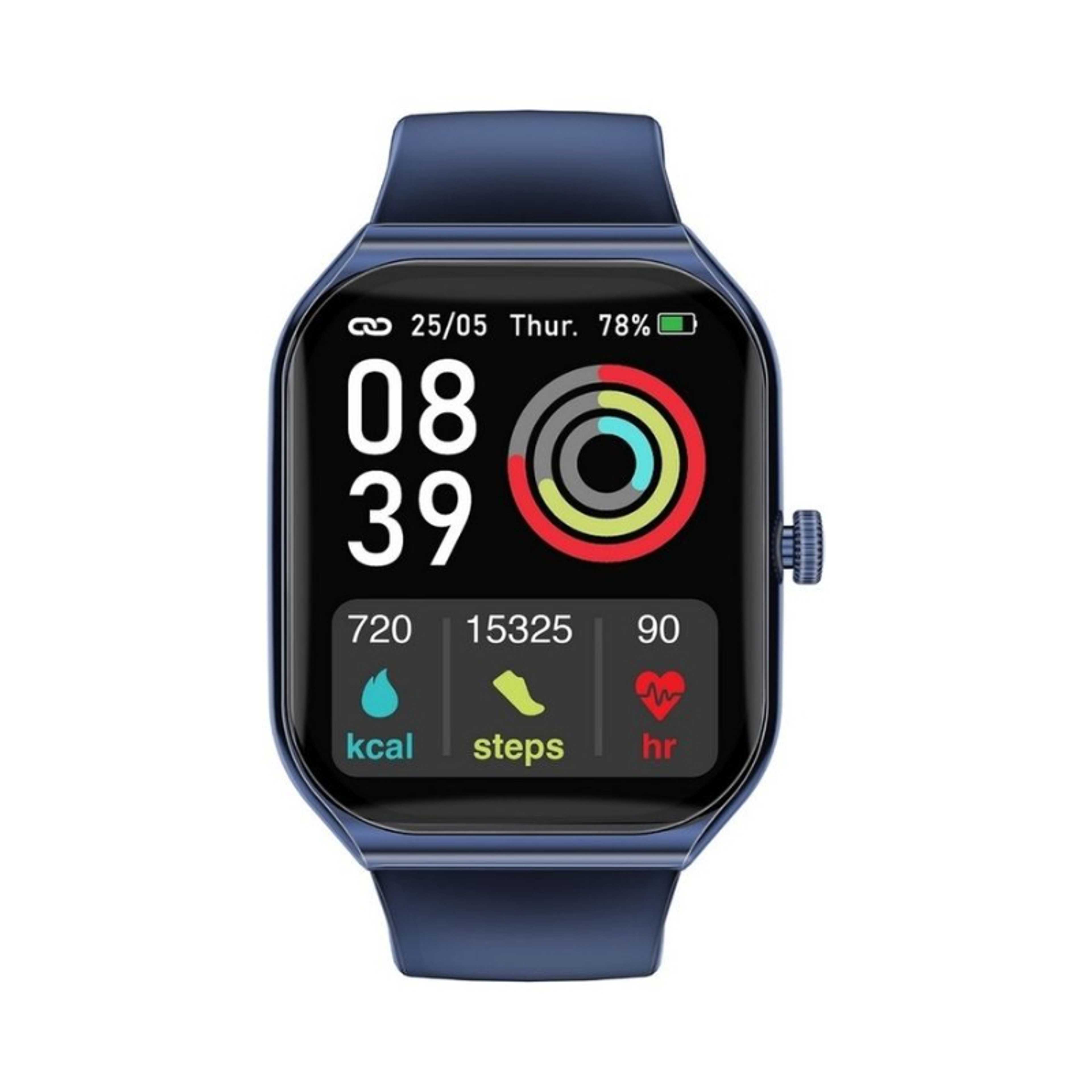 300 mAh Smart Watch, Sporty Bt 3.0 + Ble 5.2 Fitness Tracker With 1.96” Always-On Amoled Display, 10 Day Battery Life, 100+ Sports Modes And Ip68 Water Resistance For Iphone 1415, Galaxy S23, Prowatch-Am19 Blue - Product Main Image