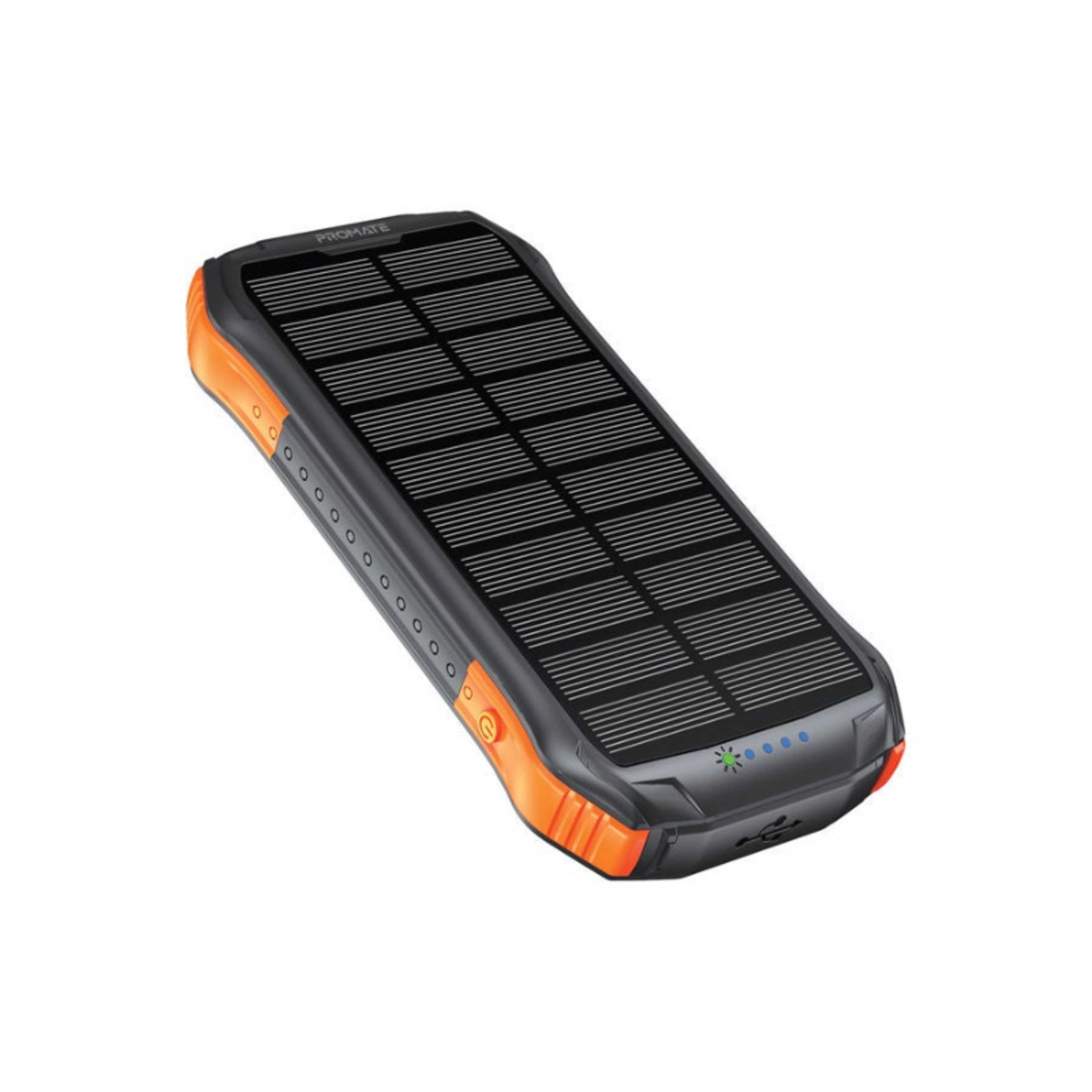 10000 mAh Solar Power Bank, Portable Battery Charger With Ip65 Water Resistant, 10W Qi Charger, 20W Usb-C Power Delivery, Qc 3.0 Port, 5V/2A Usb Port And 300Lm Led Light Solartank-10Pdqi Black - Product Main Image