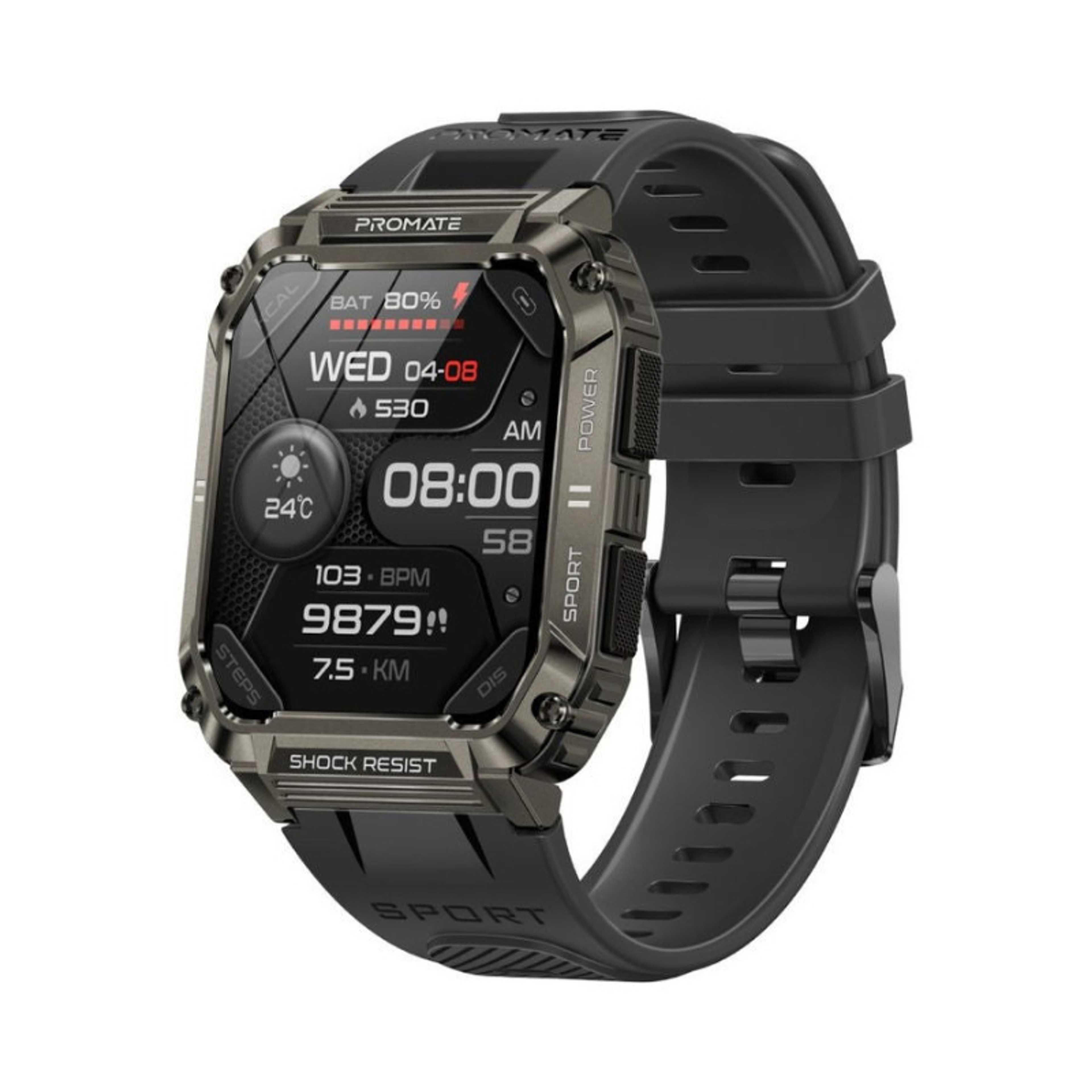 400 mAh Smart Watch, Rugged Bluetooth 5.1 Fitness Tracker With 1.95” Tft Display, 12 Day Battery Life, 100 Watch Faces, 100 Sports Modes And Ip67 Water Resistance For Iphone 14,15, Galaxy S22, Xwatch-S19 Black - Product Main Image