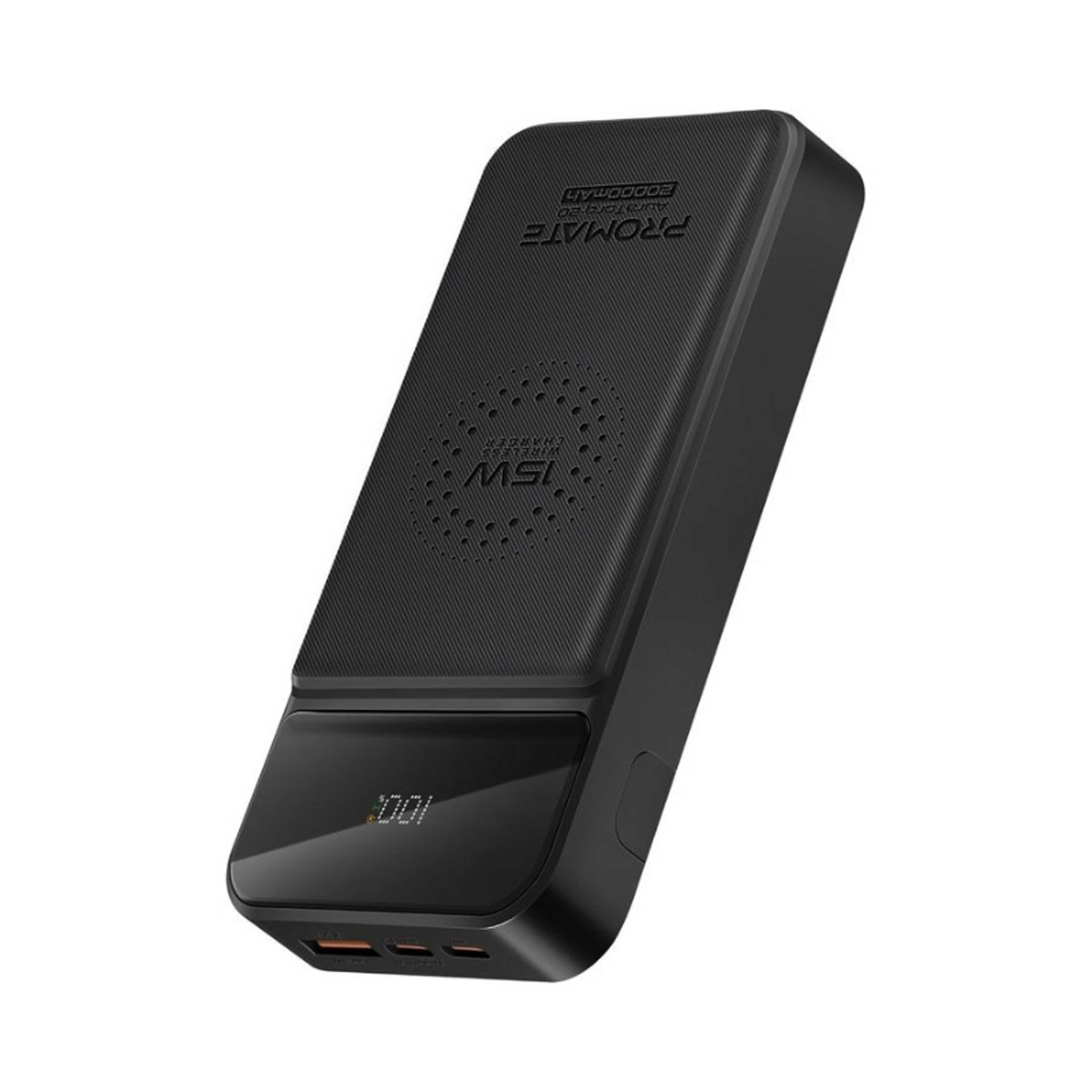 20000 mAh 4-In-1 Qi Wireless Portable Charger 15W With USB-C Power Delivery Port 20W Black - Product Main Image