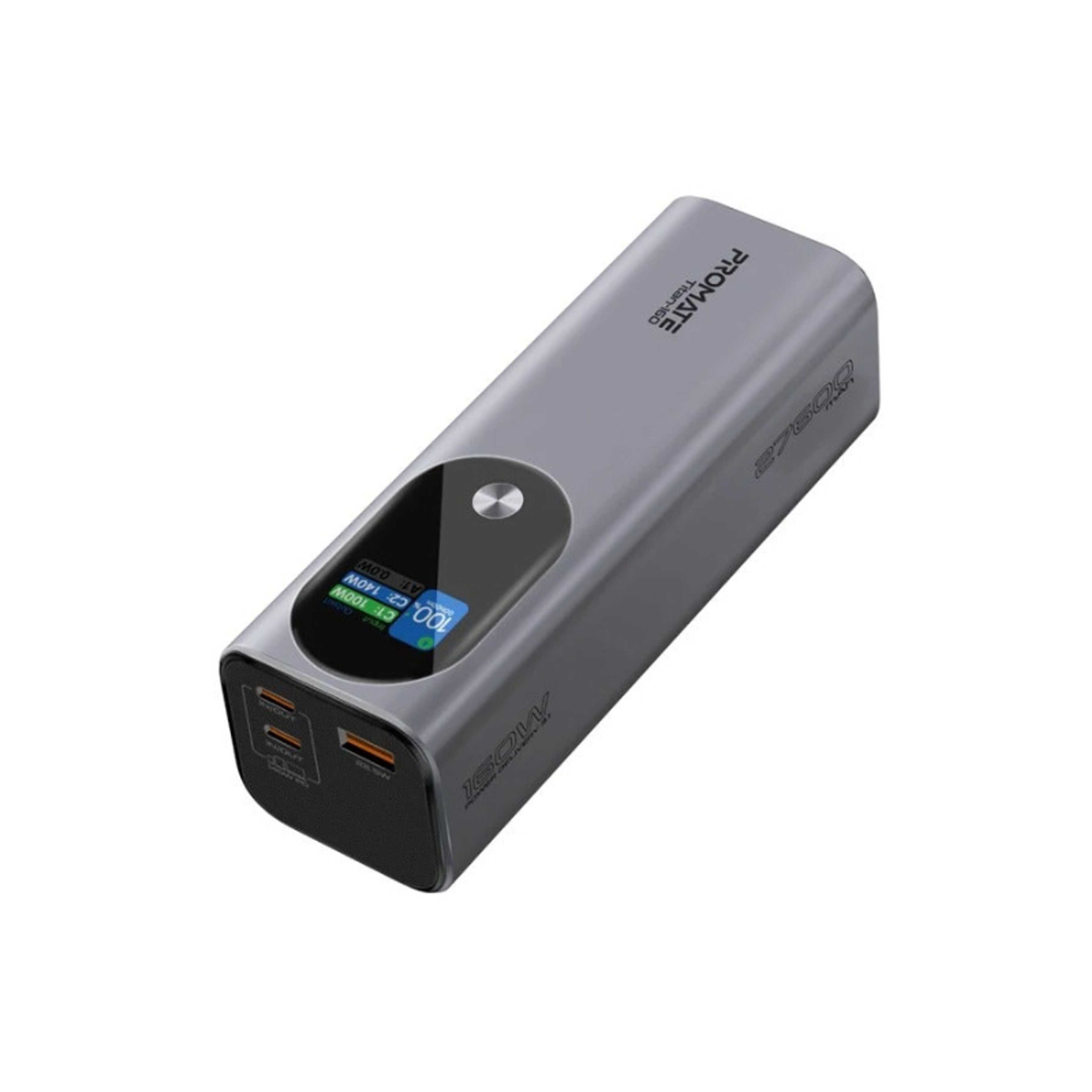 27600 mAh Power Bank, Ultra-Slim Portable Charger with 160W Power Delivery, Smart TFT LCD Display, USB-A™ QC 3.0, Dual USB-C™ 3.1 Input/Output Ports, and Charge Protection, Titan-160 Grey - Product Main Image