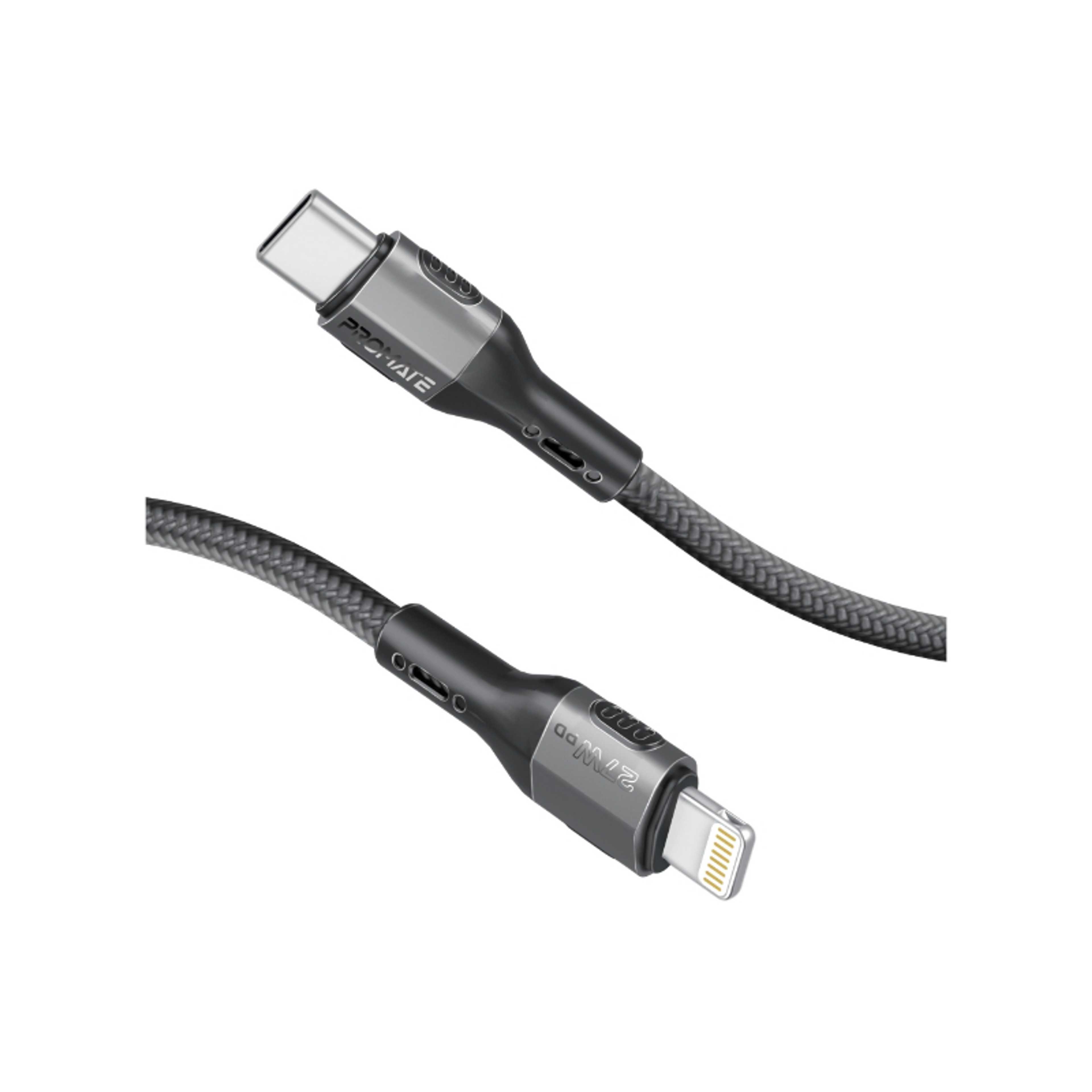 Powerful USB-C toLightning  Cable, 27W Fast Charging and Data Transfer, Super Slim Connector, 120cm with Durable Materials, Sleek and Tangle-Free Design Black - Product Main Image