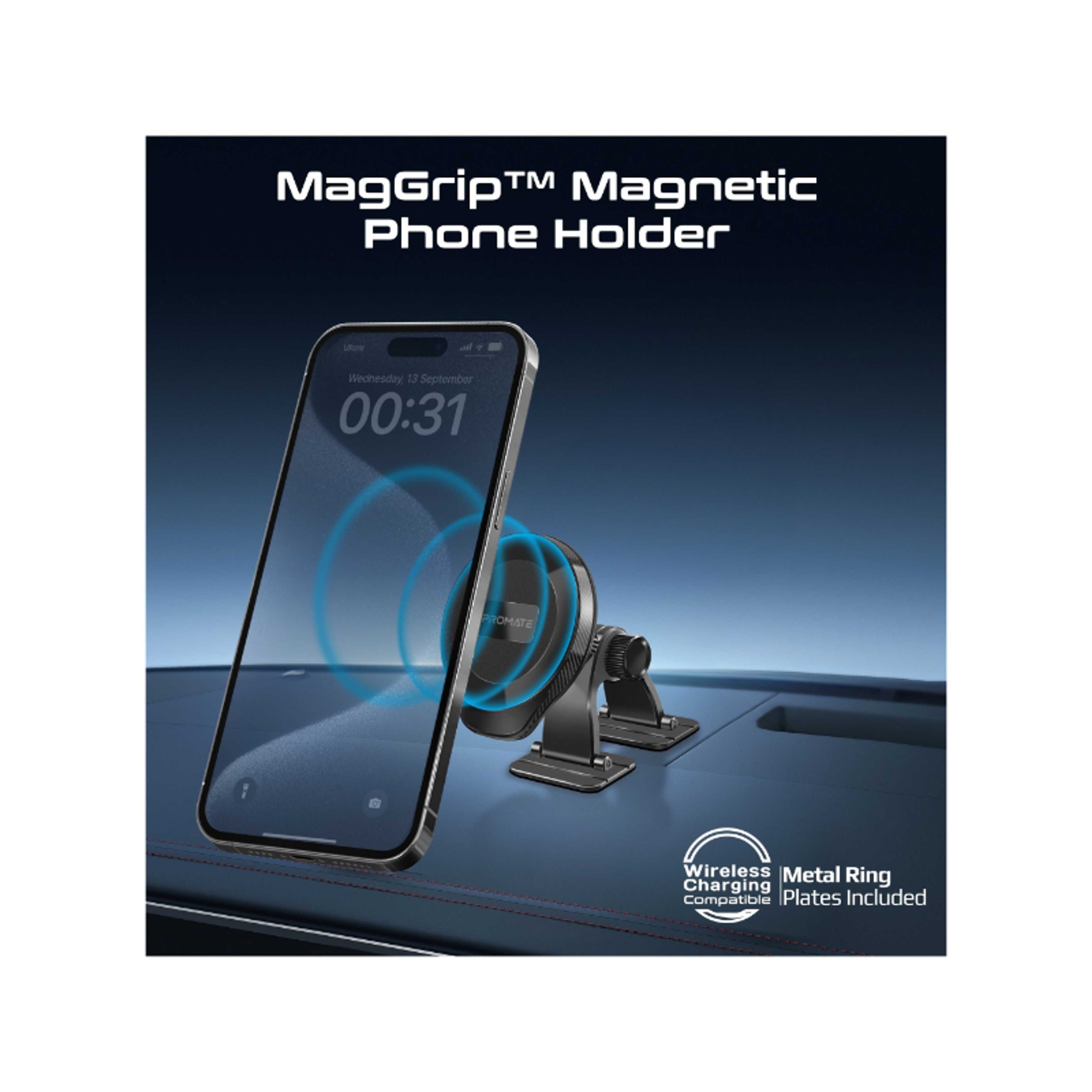 MagGrip™ Magnetic Smartphone Holder, Powerful Magnets With Maximum Stability, 360° Rotatable Design, Freely Adjust Phone Position - Black - Product Main Image