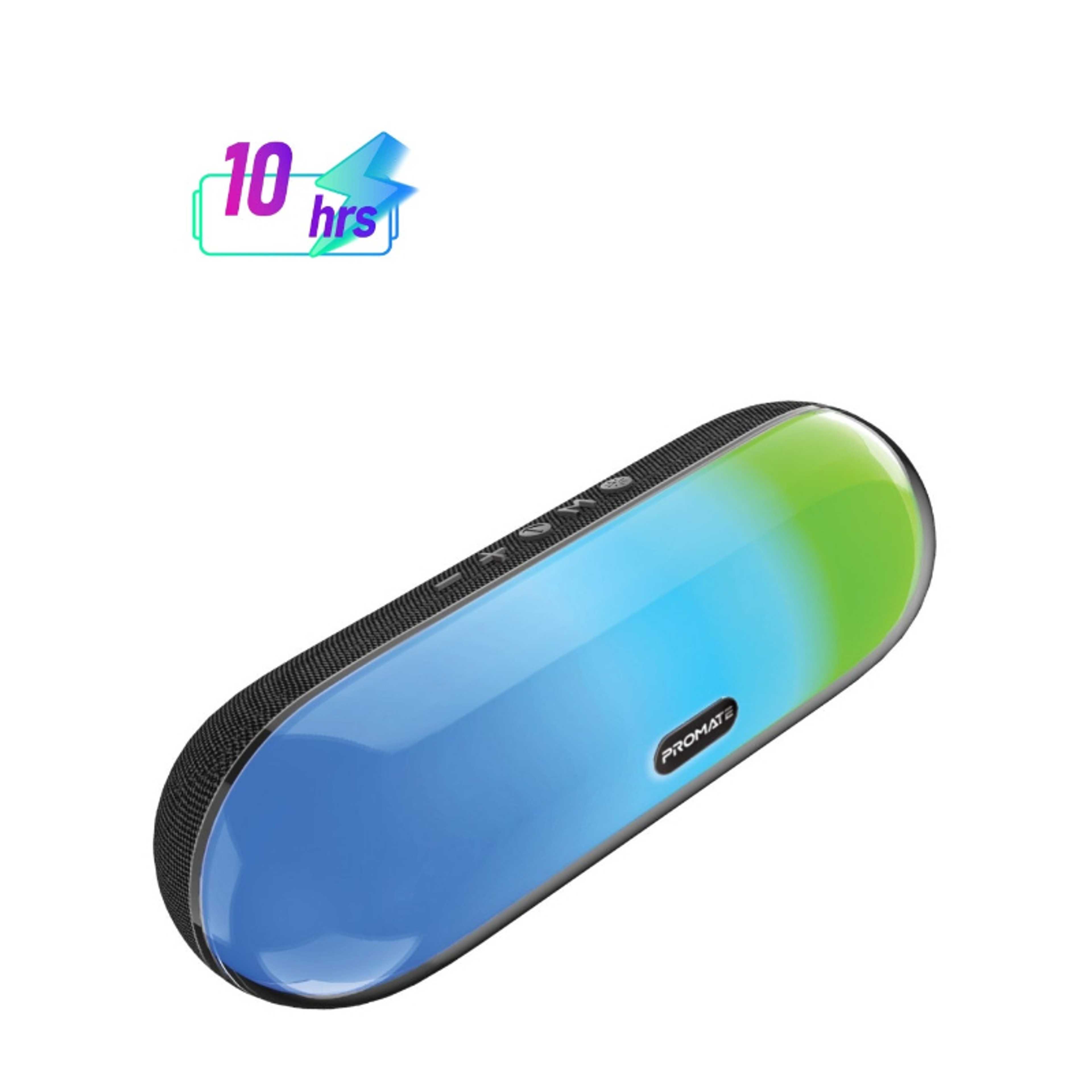 Bluetooth Speaker, Premium 10W True Wireless Portable HD Speaker with RGB Lights, Bluetooth v5.3, Long Playtime, Quick Music Navigation, Water-Resistance, USB Port and TF Card Slot, LumiBar Black - Product Main Image