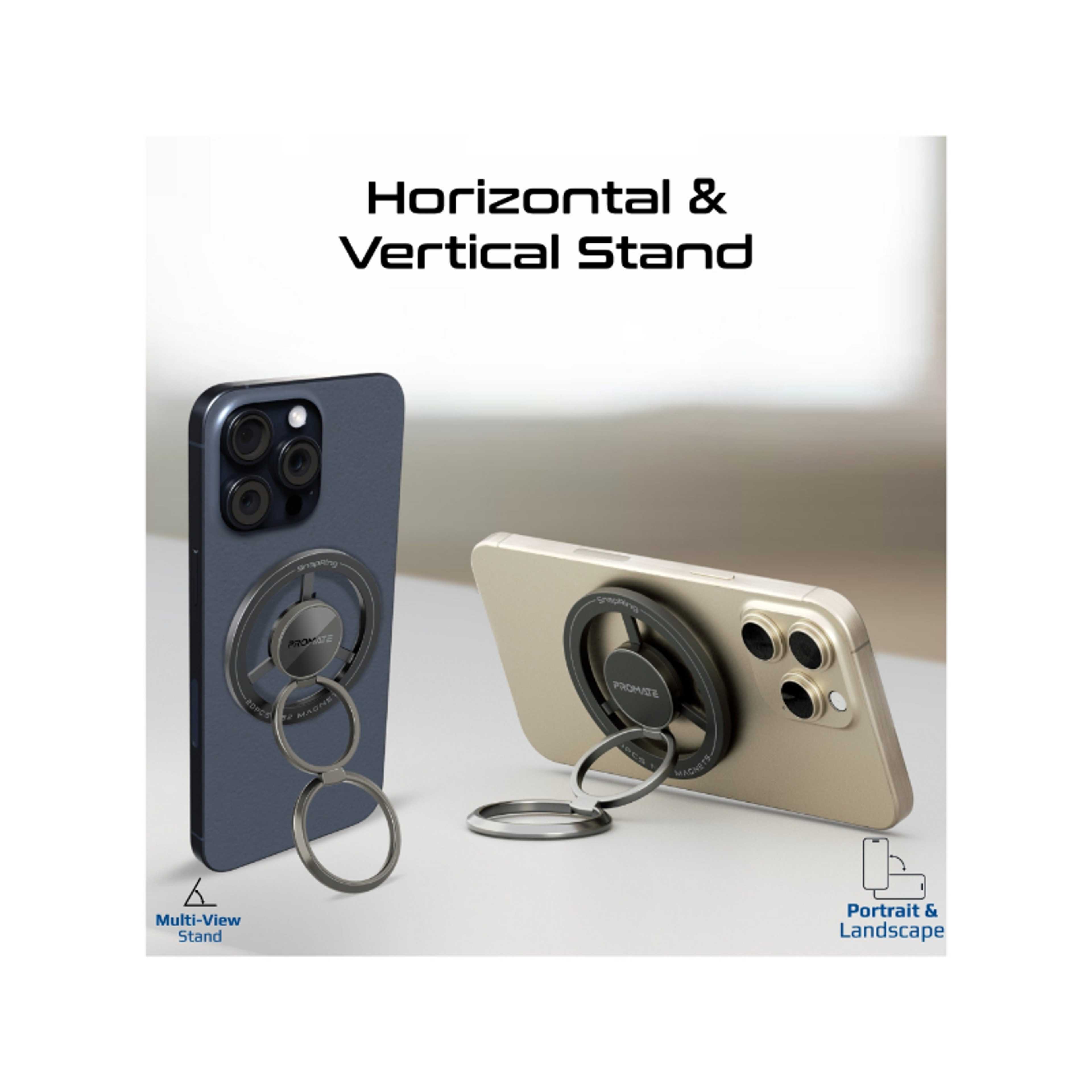 Magnetic Smartphone Holder, 360° Rotatable, Metal MagSafe Ring Included, Foldable Design, Combining Superior Stability With Ultimate Versatility - Black - Product Main Image