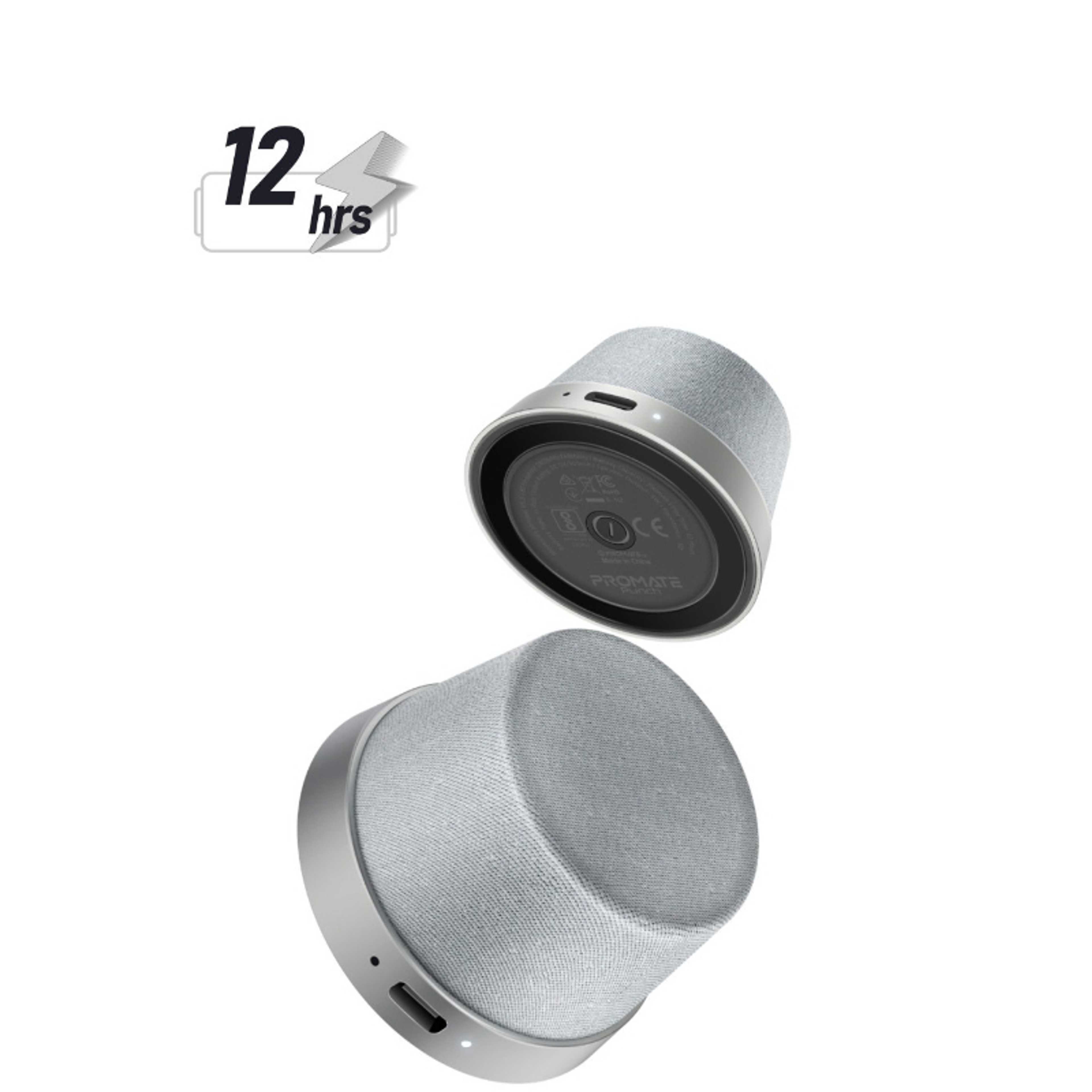 Bluetooth Magnetic Base Speaker, Premium 3W True Wireless Portable Speaker with HD Sound, 40mm Dynamic Drivers, Long-Lasting 12H Playtime, and Bluetooth V5.3, Punch Silver - Product Main Image