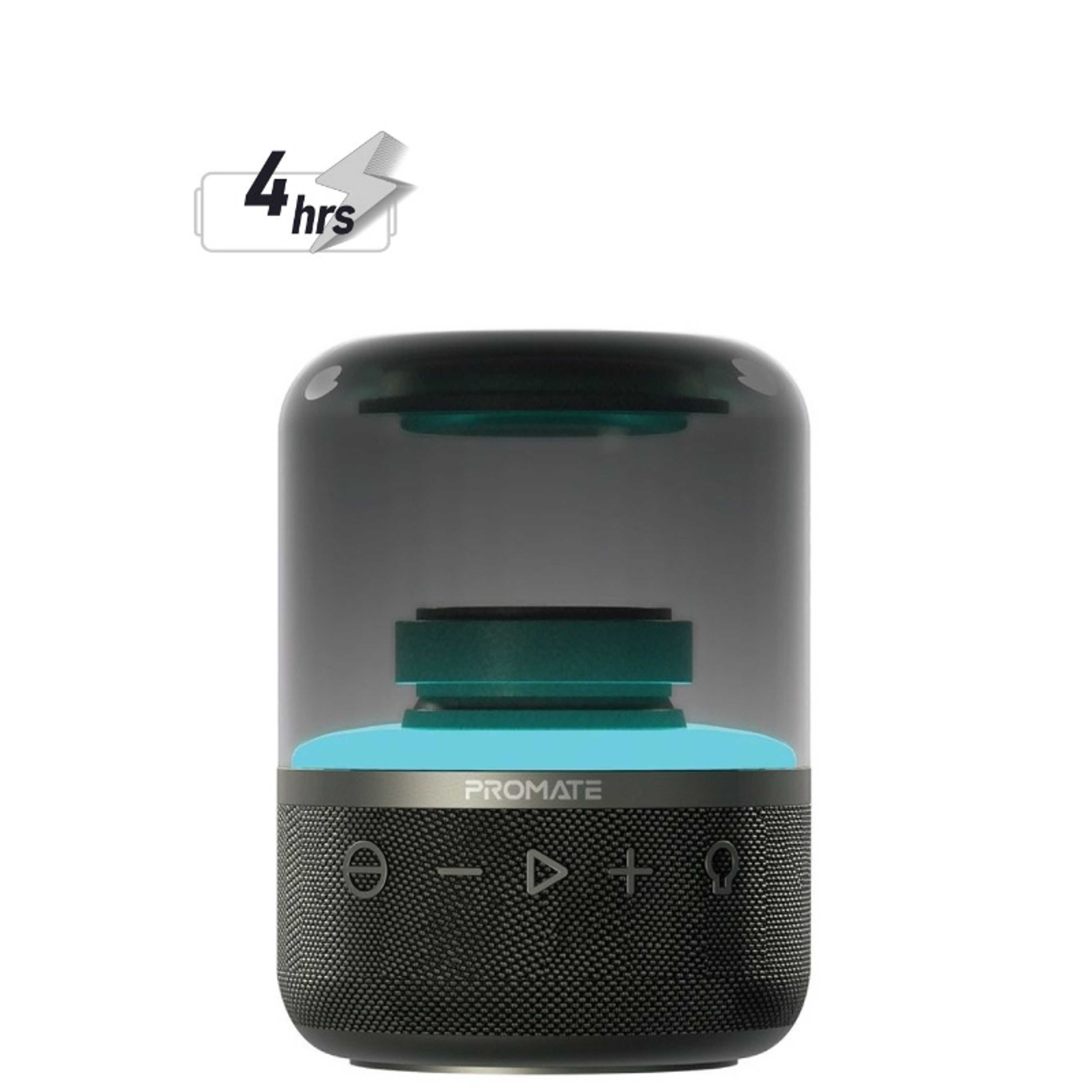 Portable Wireless Speaker,Powerful 8W 360-Degree HD Stereo Speaker with TWS,Retro LED Light Show,4H Playtime,USB Media Port,TF Card Slot and 3.5mm Port for Bluetooth Enabled Devices,Glitz Black - Product Main Image