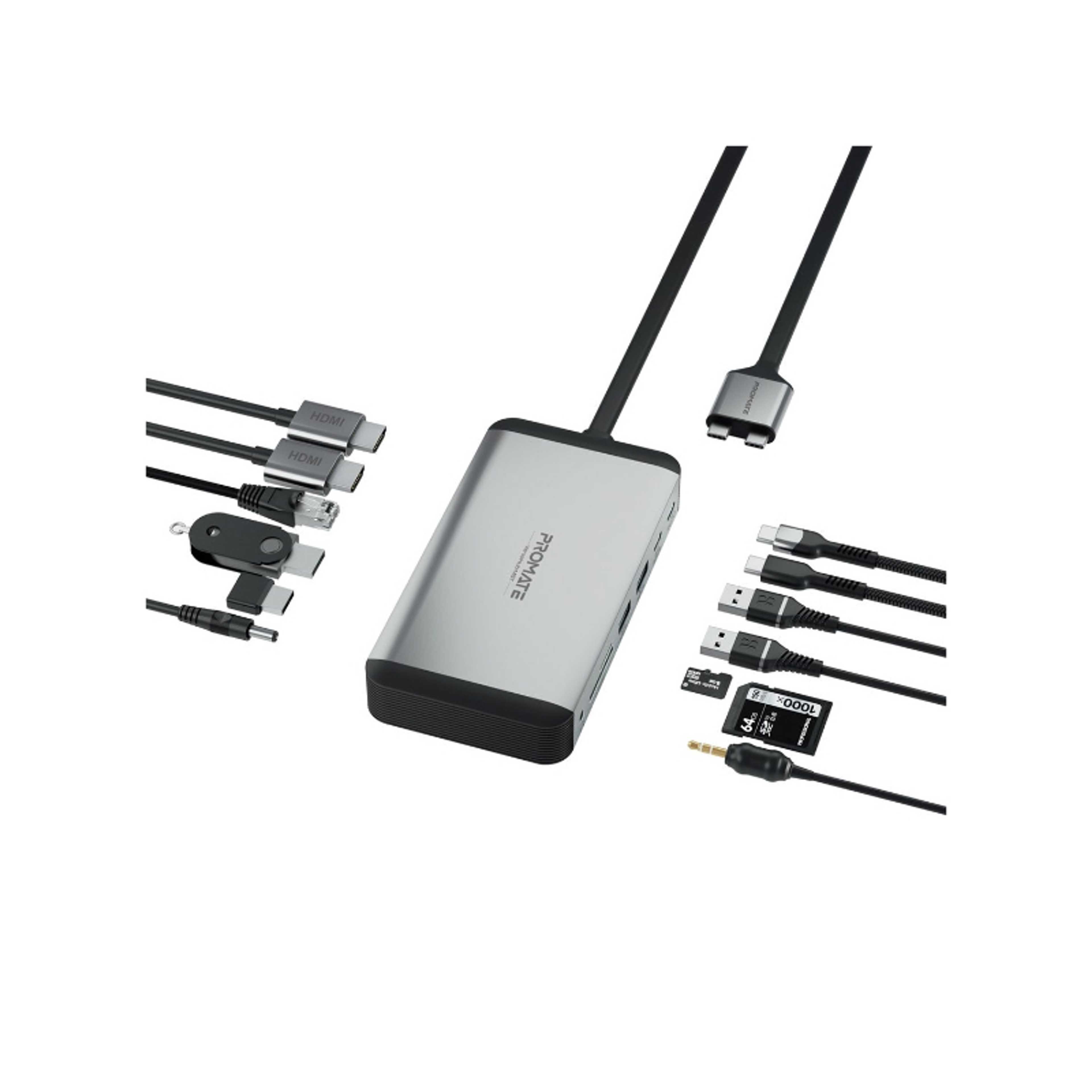 13 In 1 Docking Station With 150W Power Adapter And 4K 60Hz Dual Display Versahub-Mst Grey/Black - Product Main Image