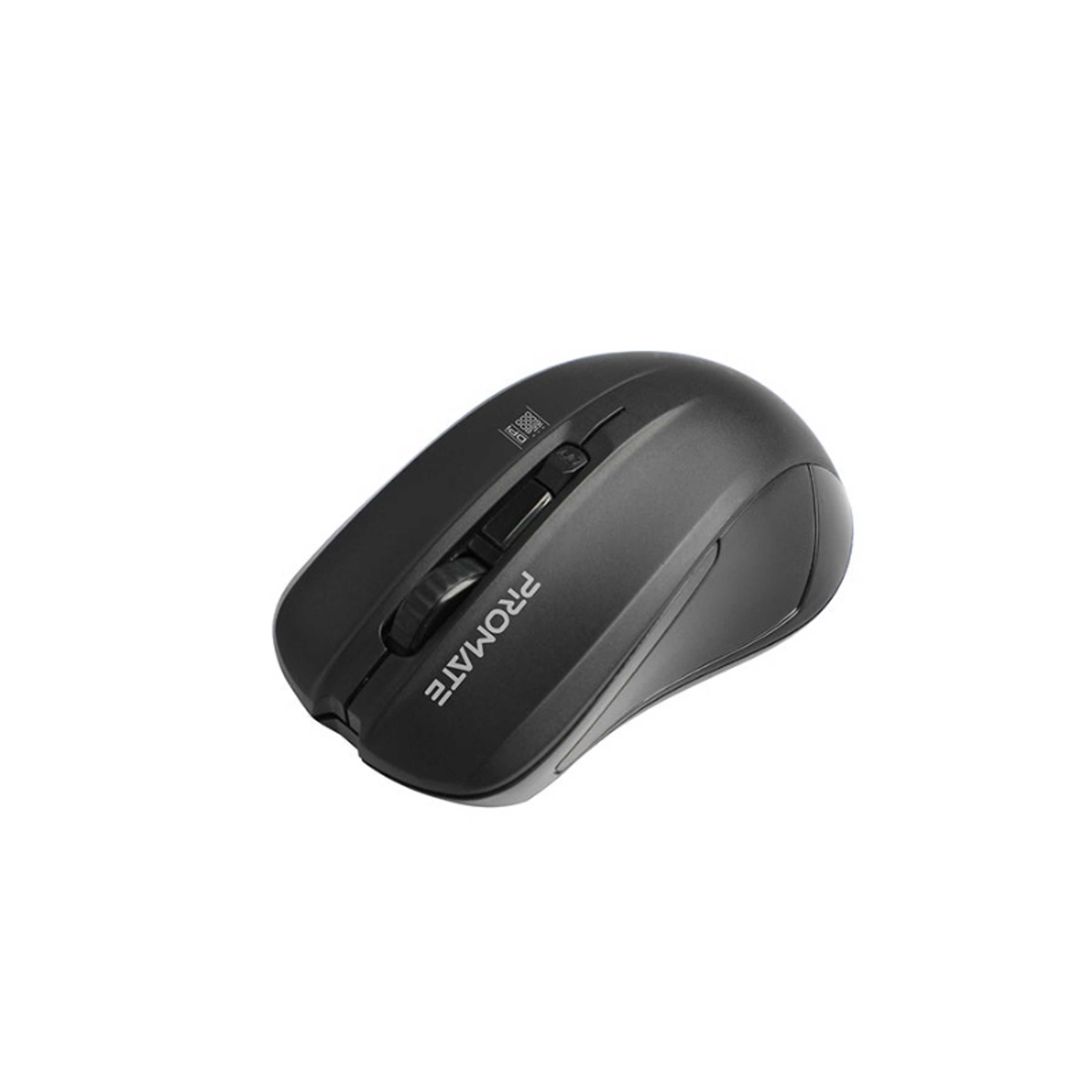 Ambidextrous 2.4Ghz High-Precision Optical Mouse with 10m Range, Nano USB Receiver, 1600DPI DPI Switch and 4 Programmable Buttons Black - Product Main Image