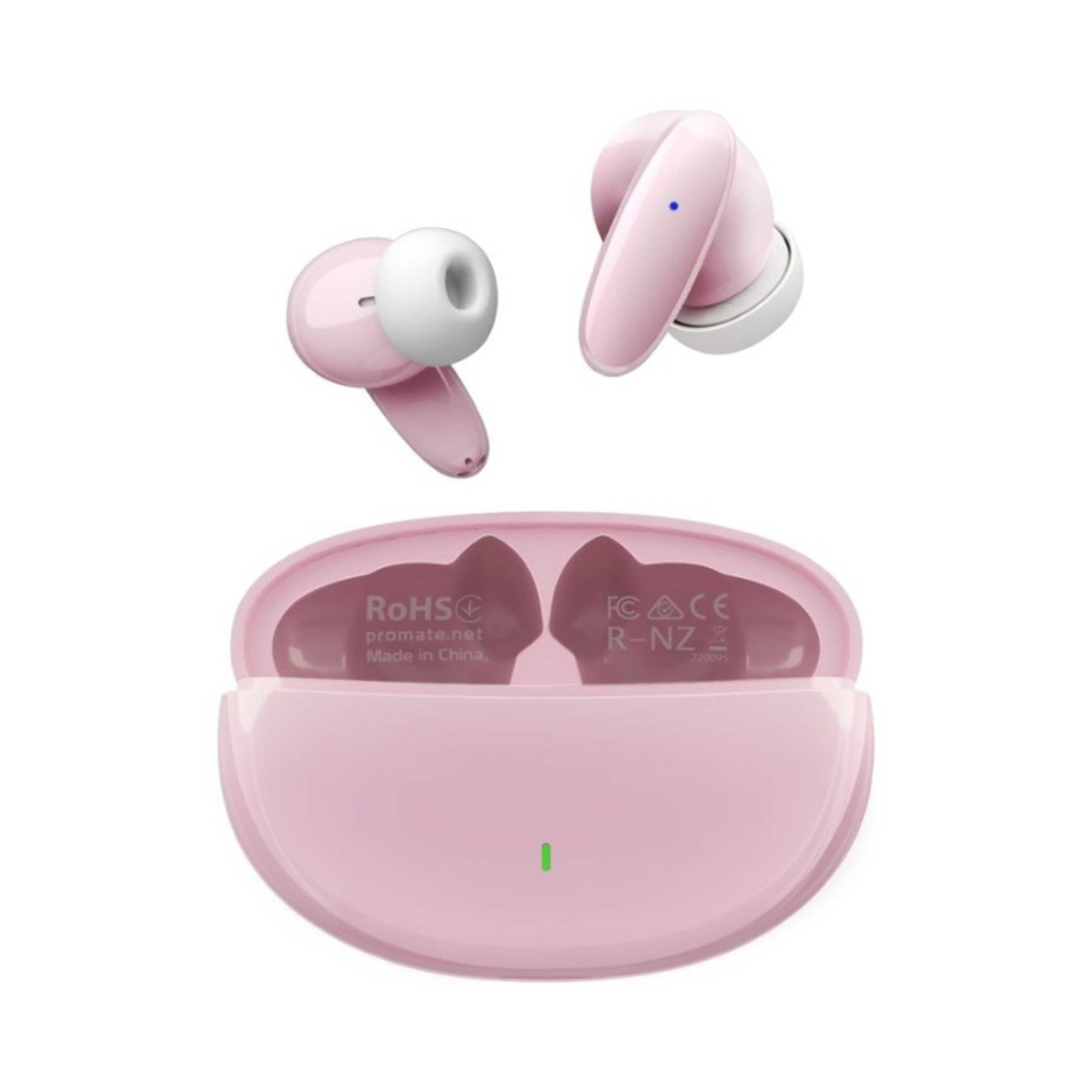 True Wireless Earbuds,In-Ear Bluetooth v5.1 HD Earphones with Mic,IPX5 Water Resistance,20H Playback Time,Intelligent Touch Controls and Smart Auto Pairing for Smartphones, Lush Pink - Product Main Image