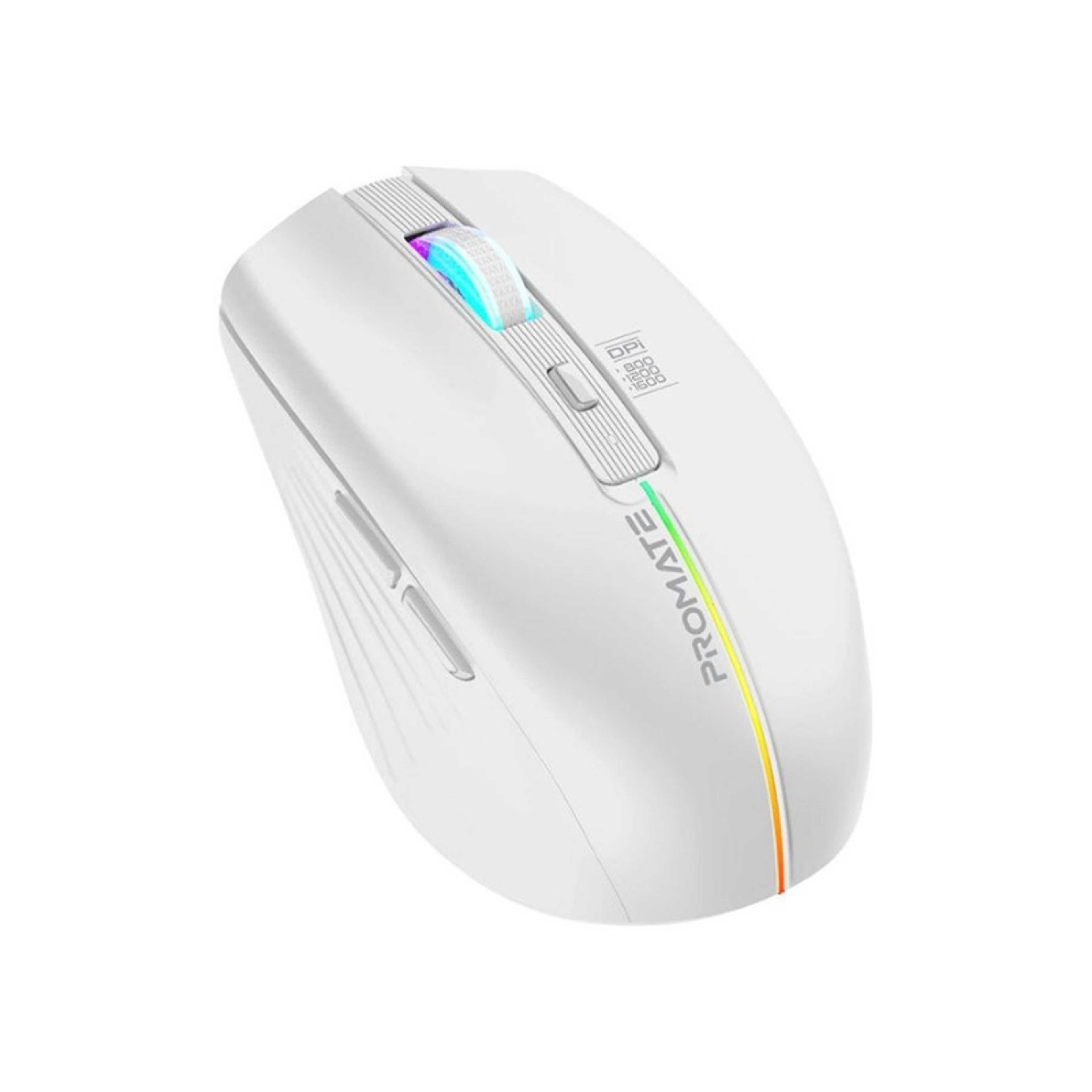 Wireless Mouse With 7 RGB Modes And 3 Adjustable DPI Level White - Product Main Image