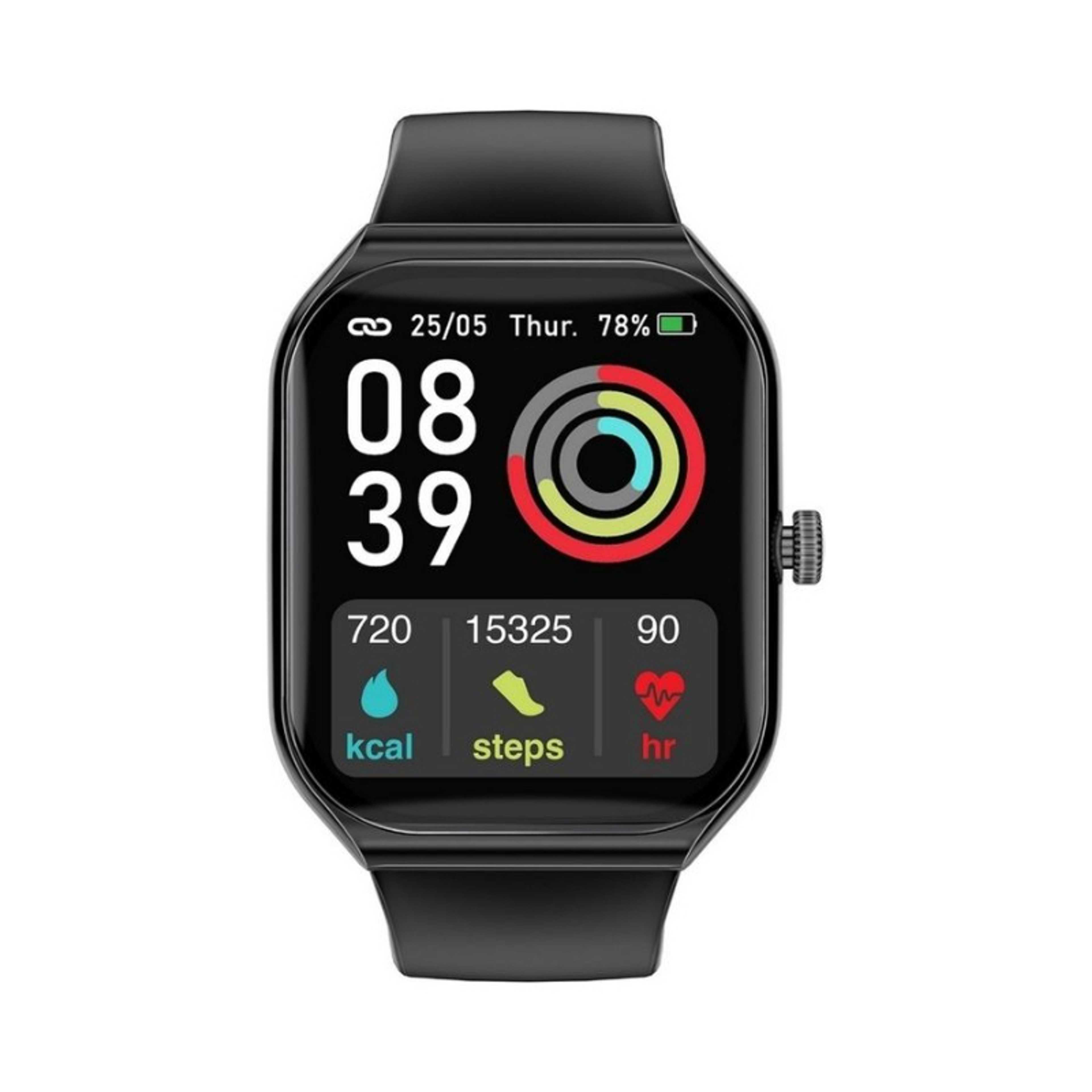 300 mAh Smart Watch, Sporty Bt 3.0 + Ble 5.2 Fitness Tracker With 1.96” Always-On Amoled Display, 10 Day Battery Life, 100+ Sports Modes And Ip68 Water Resistance For Iphone 14,15 Galaxy S23, Prowatch-Am19 Black - Product Main Image