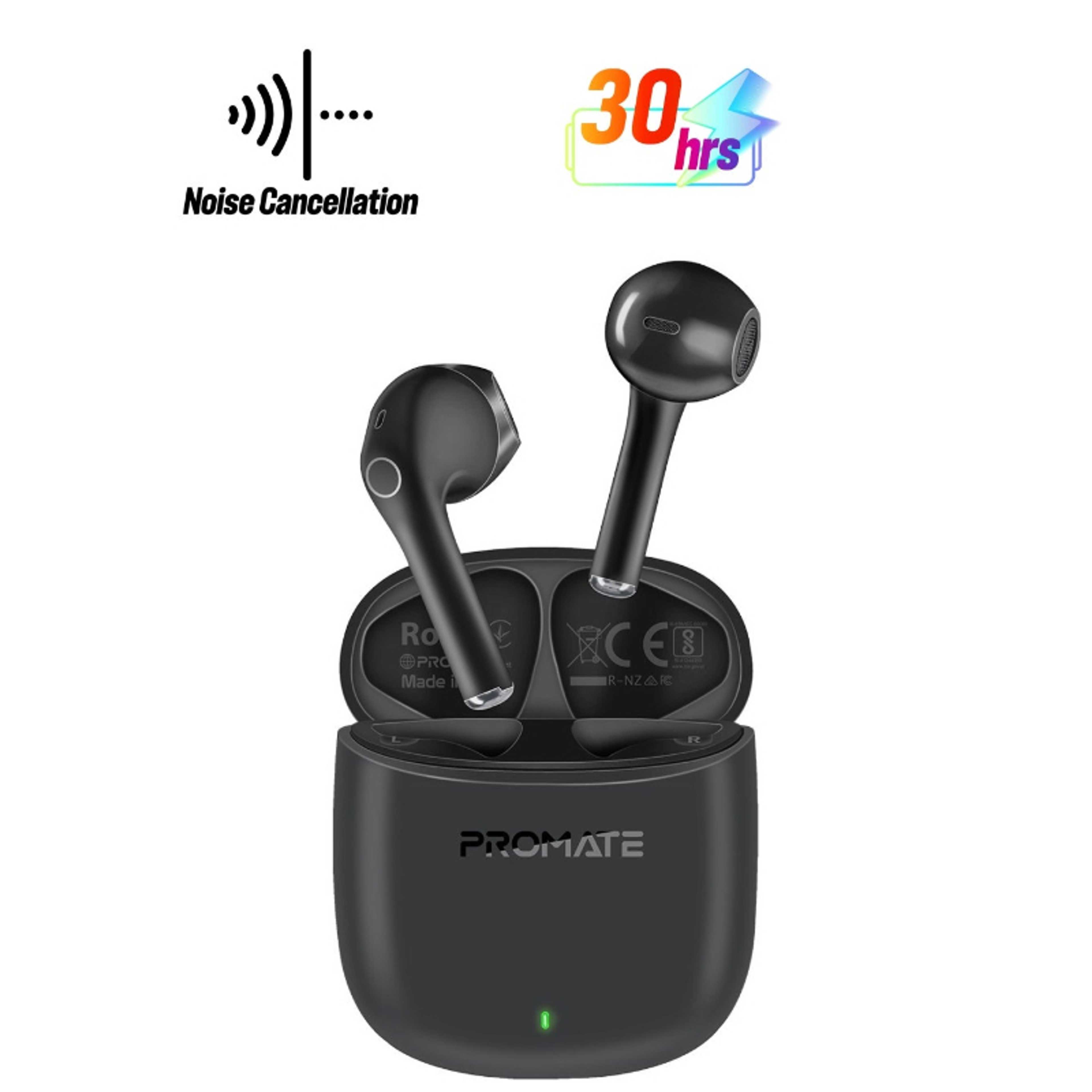 Wireless Earbuds, In-Ear Bluetooth v5.3 with ENC Noise Reduction, 30-hour Playback Time, Intelligent Touch Controls and 300mAh Charging Case Black - Product Main Image