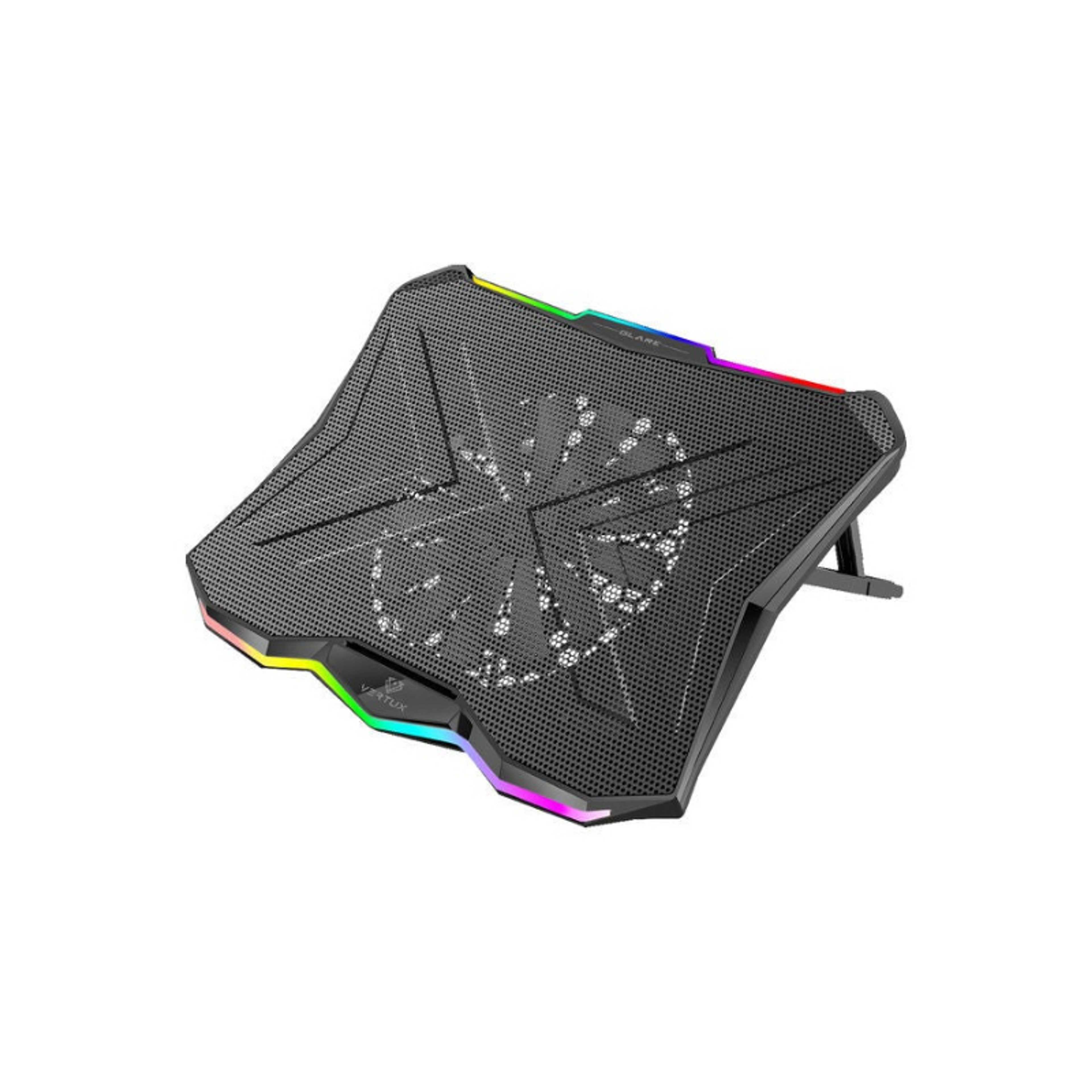 Quite Cooling Laptop Pad With Rainbow LED Light Black - Product Main Image