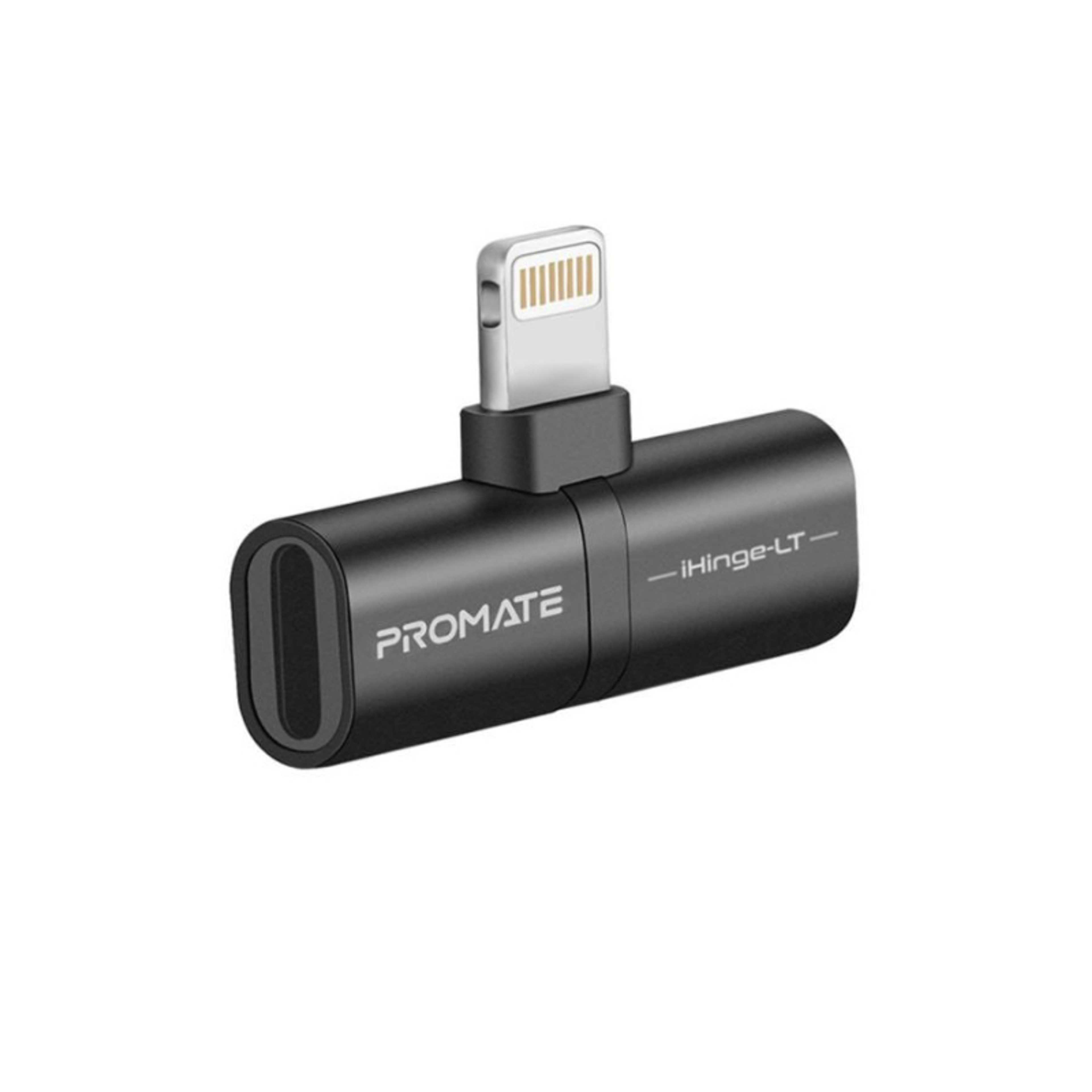 2-in-1 Audio & Charging Adaptor With Lightning Connector Black - Product Main Image