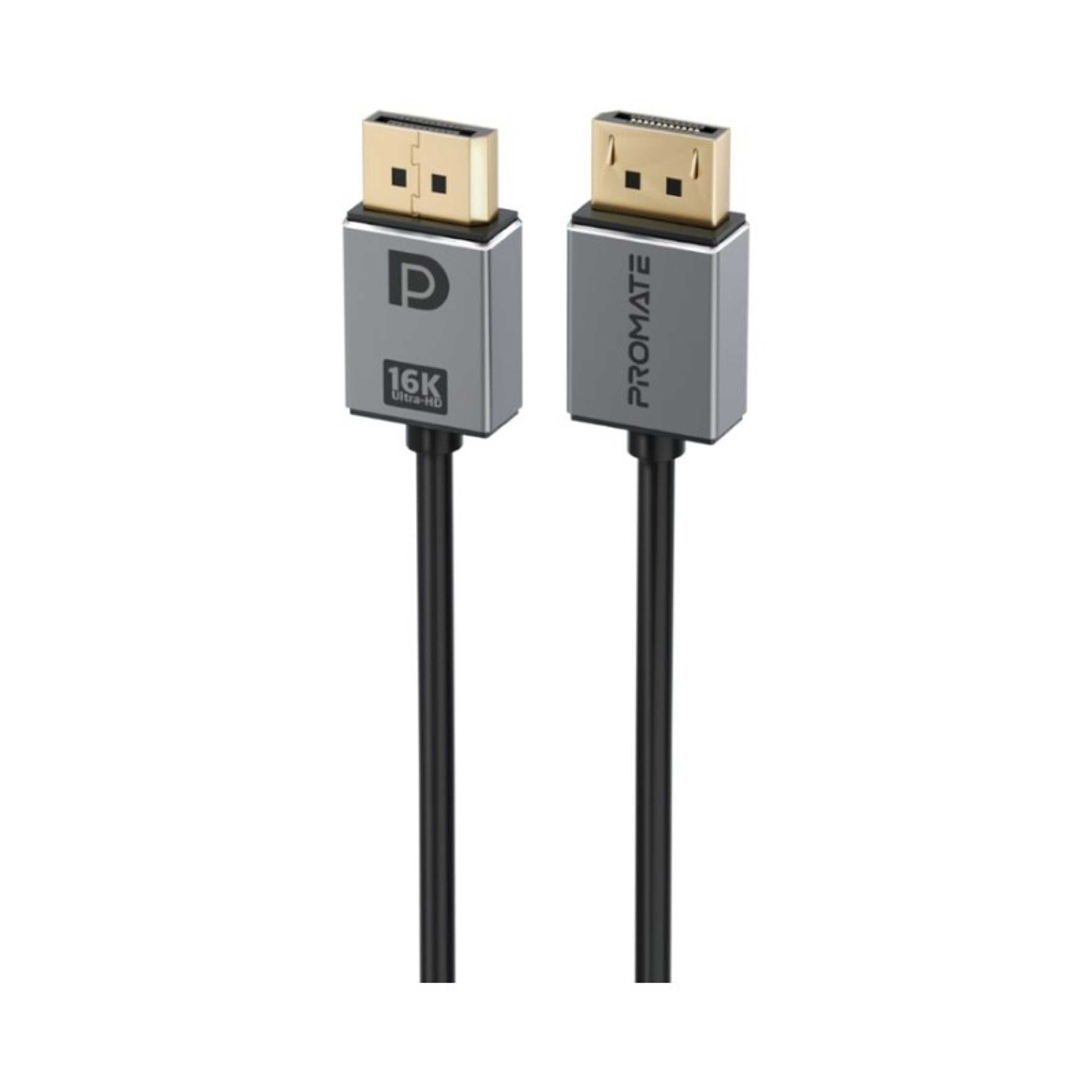 Display Port 2.0 Cable With HD 16K 60Hz Display 80Gbps Bandwidth And 2 Meter Slim Cable Black Black - Product Main Image