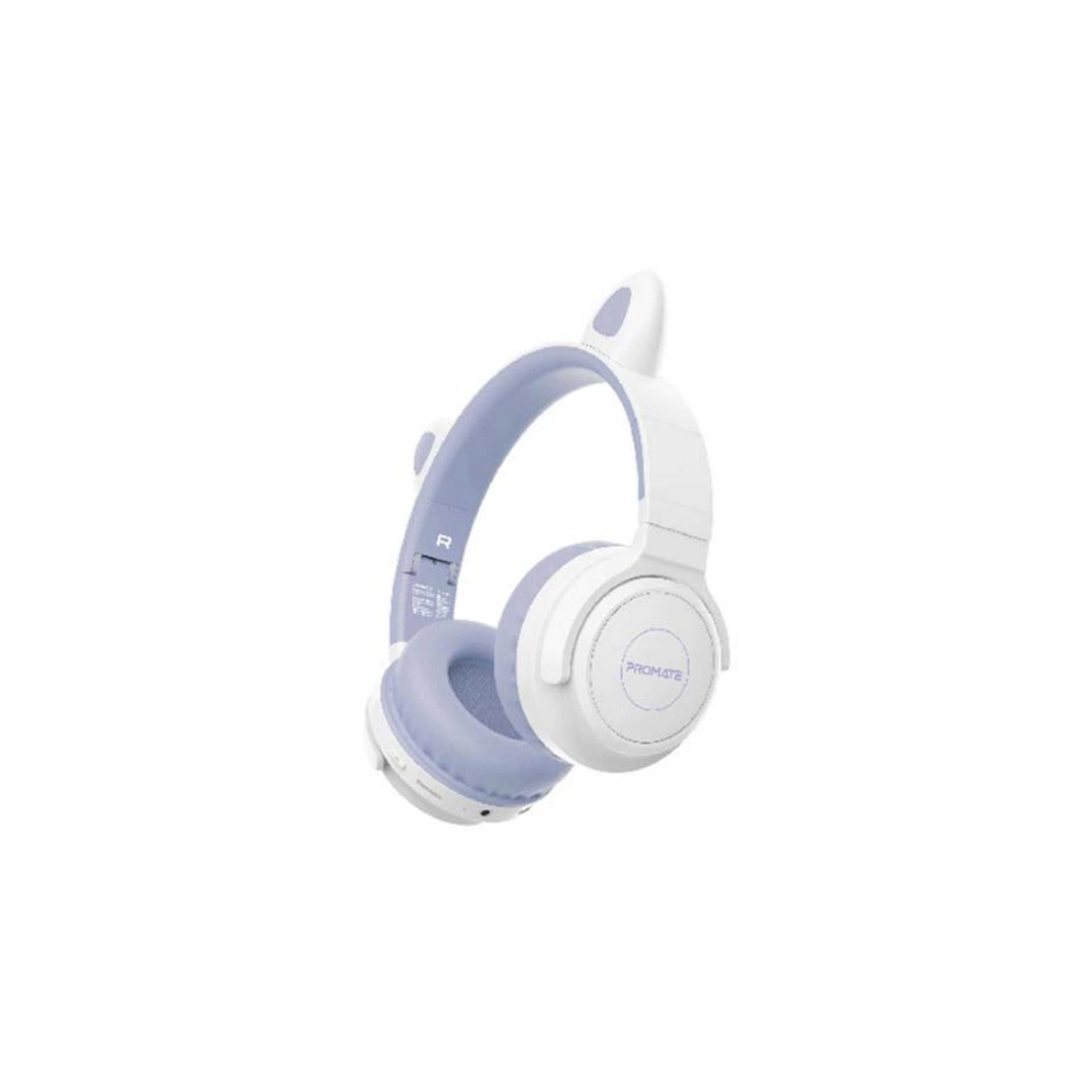 Kids Wireless Bluetooth Headphones with LED Cat Ears, Safe Volume Limit, Mic, AUX, TF Card Slot, Panda Lillac - Product Main Image