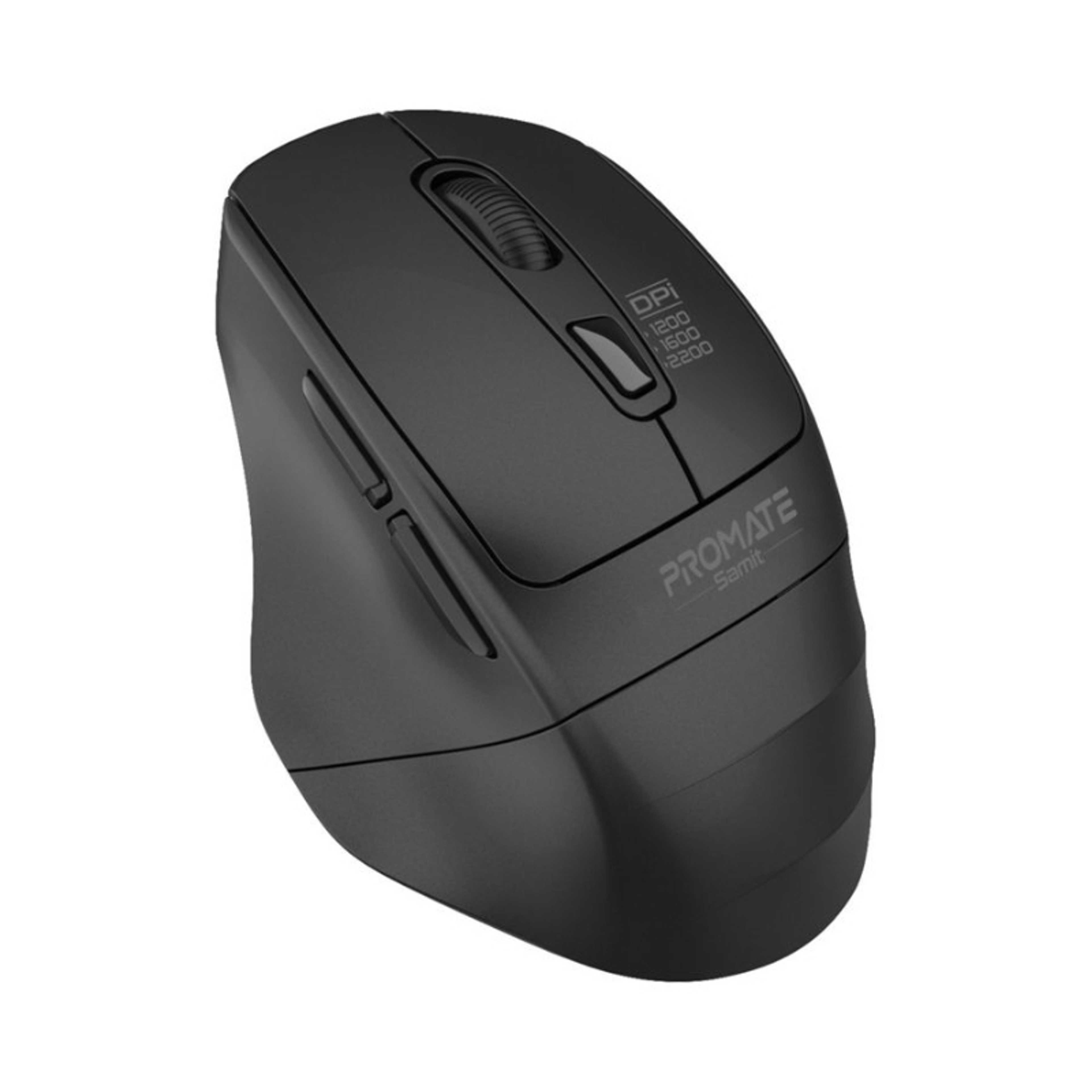 Promate Wireless Silent Mouse, 2.4G Portable Noiseless Cord-Free, 10 Meter Working Range and Nano USB Receiver Black - Product Main Image
