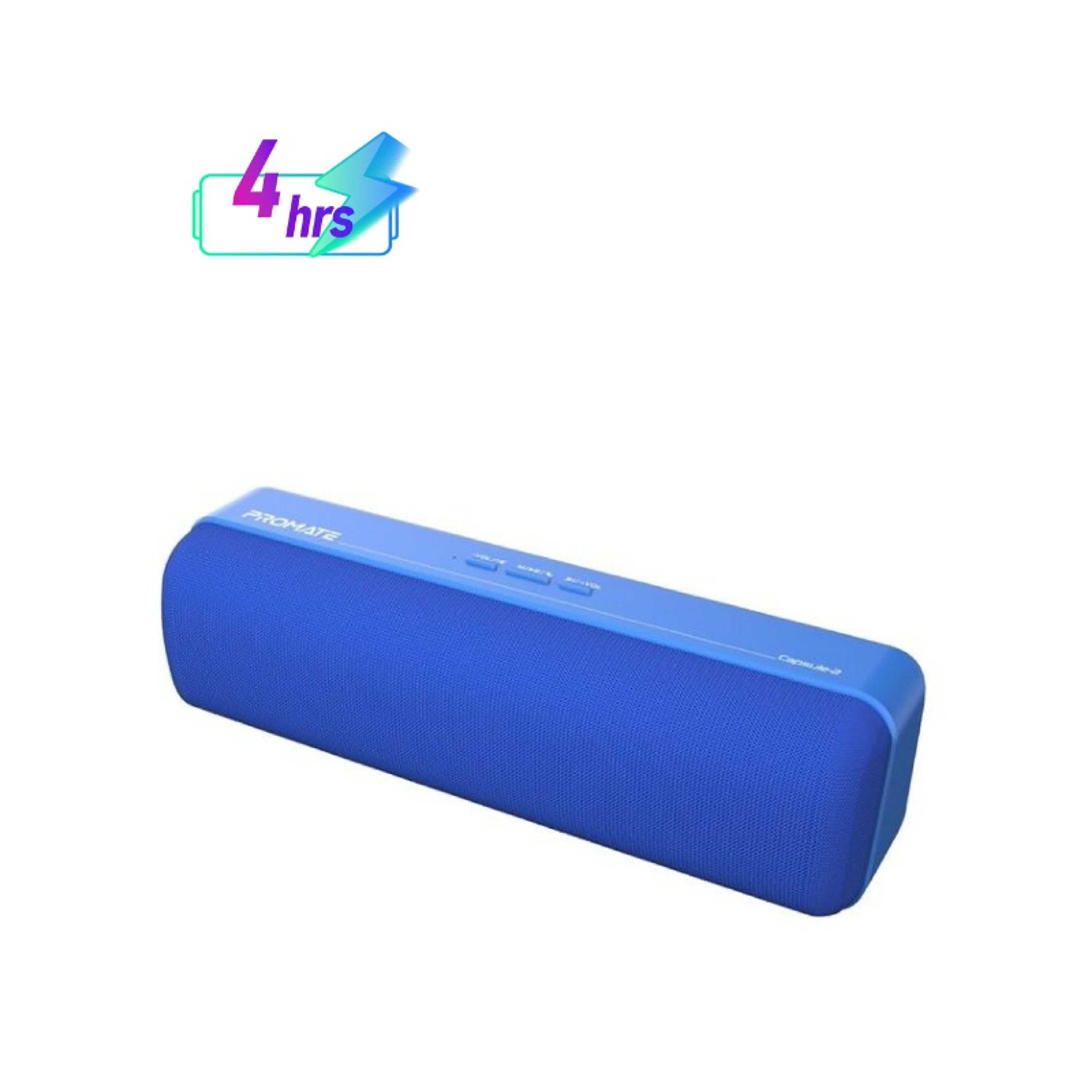 Portable Wireless Speaker, Premium True 6W HD Bluetooth 5.0 Speaker with 4H Playtime, 3.5mm Audio Jack, USB Media Port and Micro SD Card Slot, Capsule-2 Blue - Product Main Image