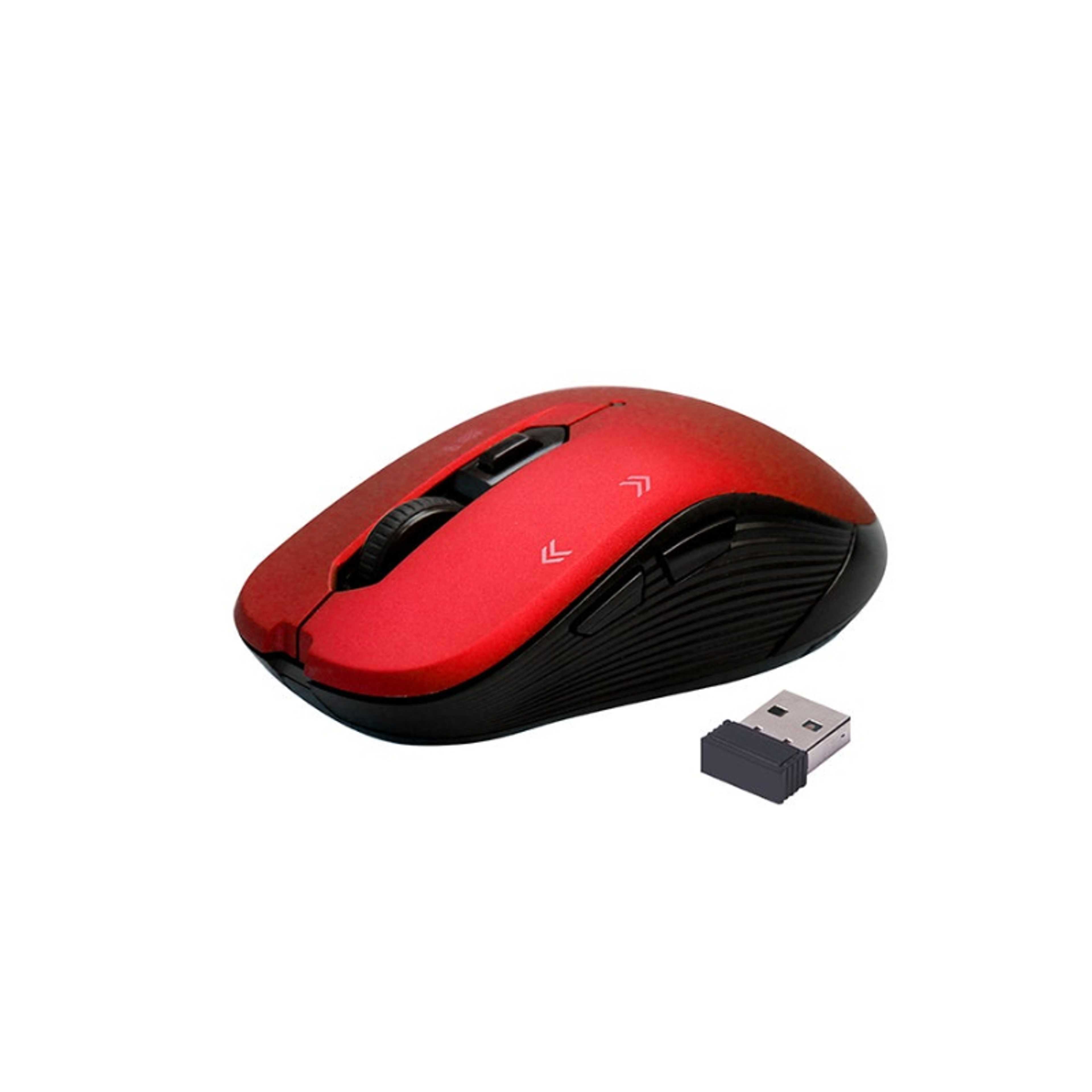 2.4G Portable Optical Tracking Mouse with Mini USB Receiver, 800/1200/1600 DPI Switch, 10m Working Range and 6 Programmable Buttons Red - Product Main Image