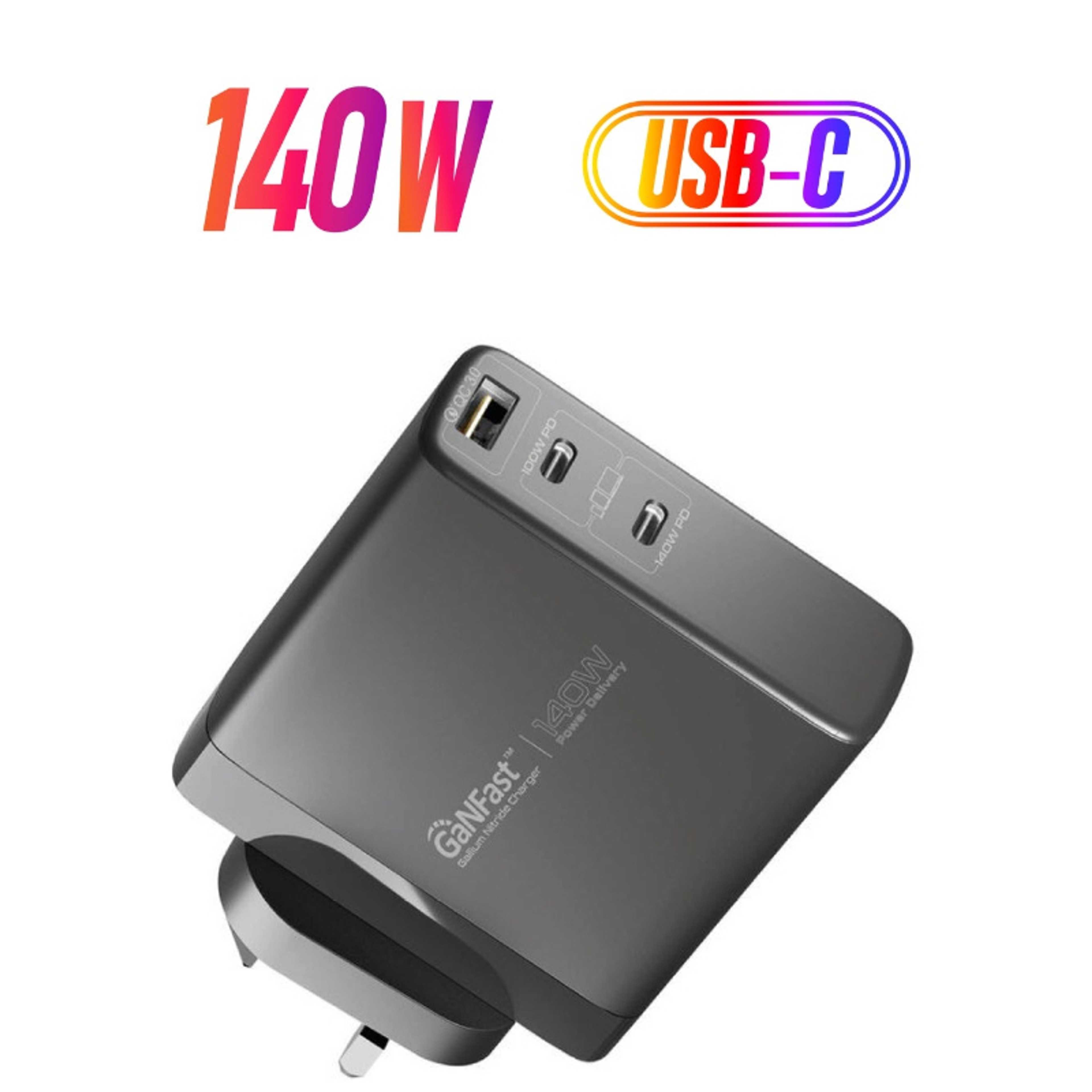 iPhone 16 Charger,140W Power Delivery 3.1 GaN Charger - Black - Product Main Image